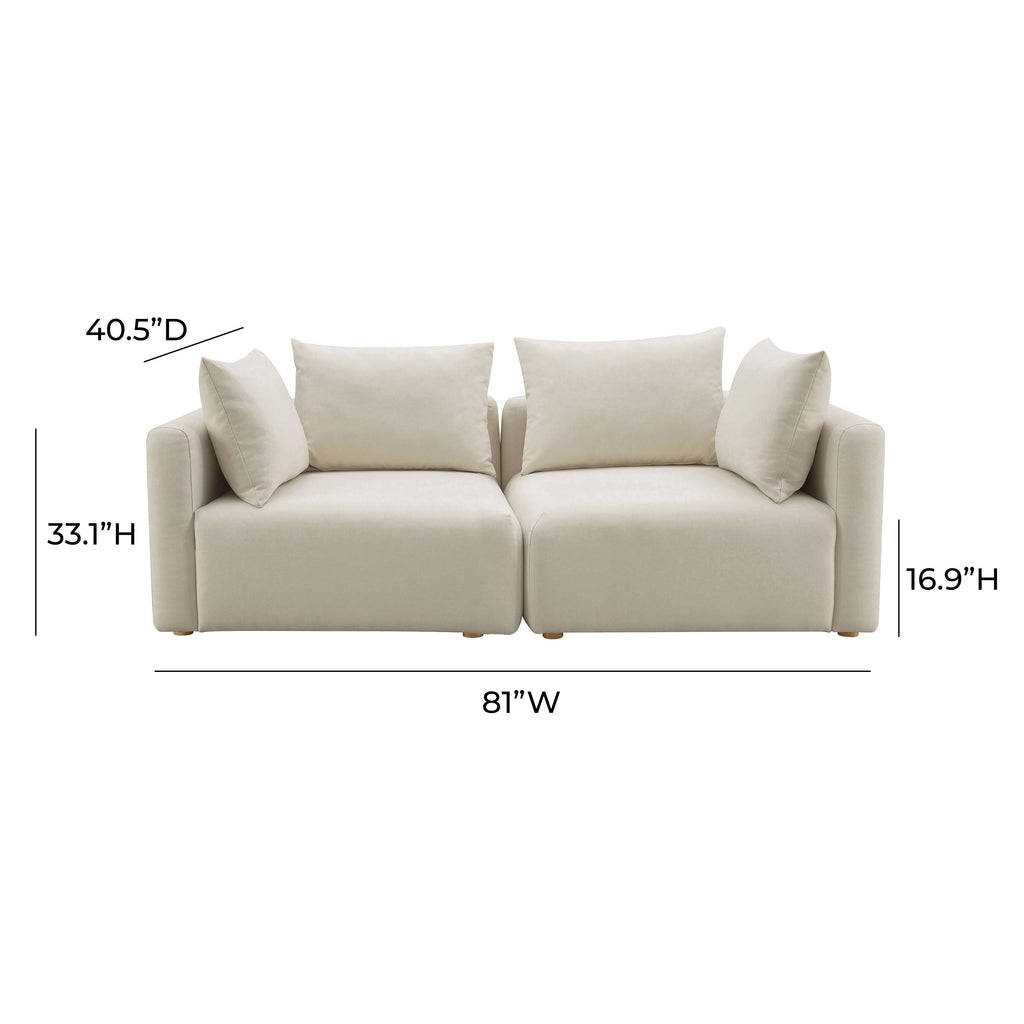 Hangover 81 Cream Performance Linen Loveseat