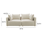 Hangover 81 Cream Performance Linen Loveseat