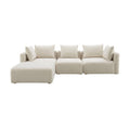 Hangover 4-Piece Cream Performance Linen Modular Sectional