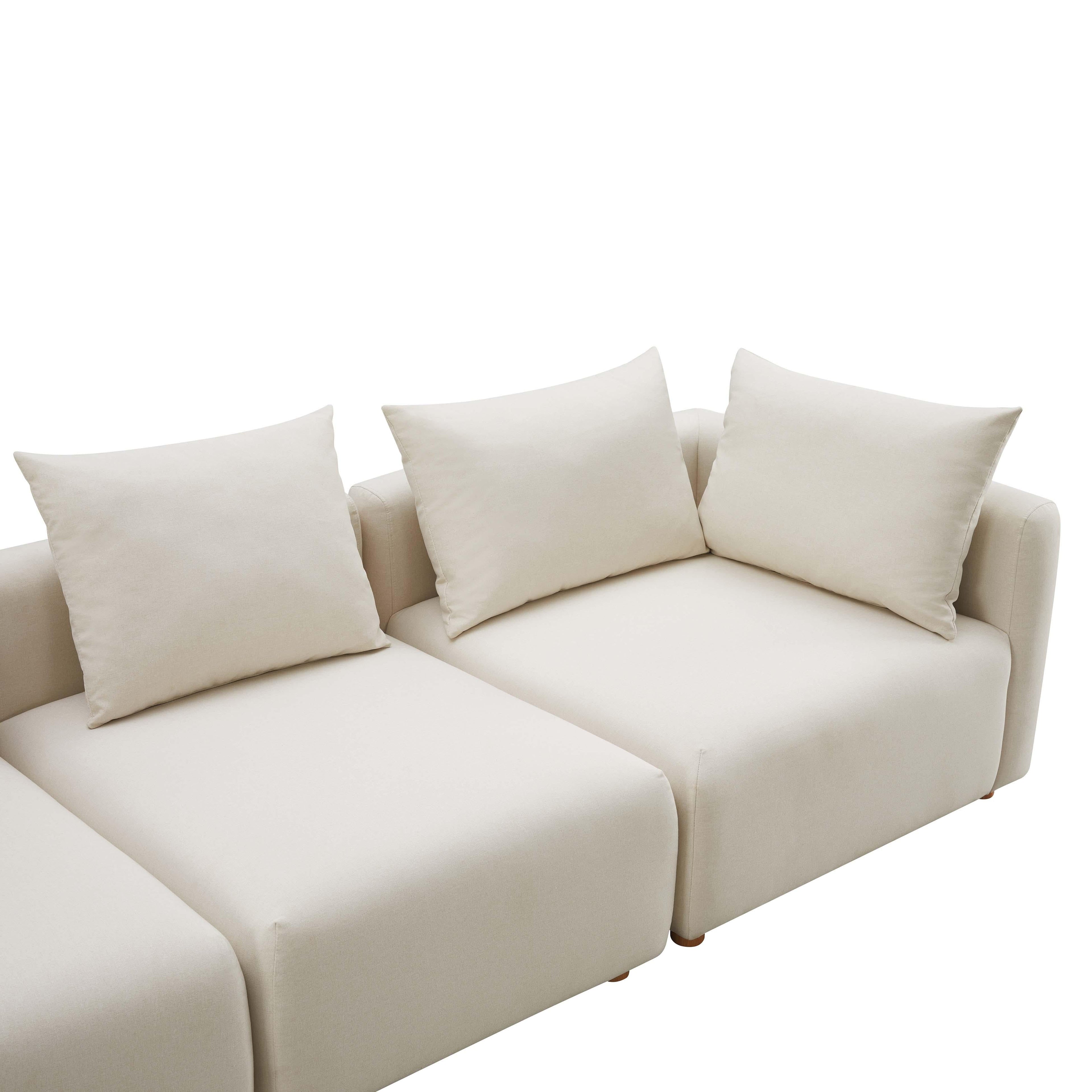 Hangover 112.5 Cream Performance Linen Sofa
