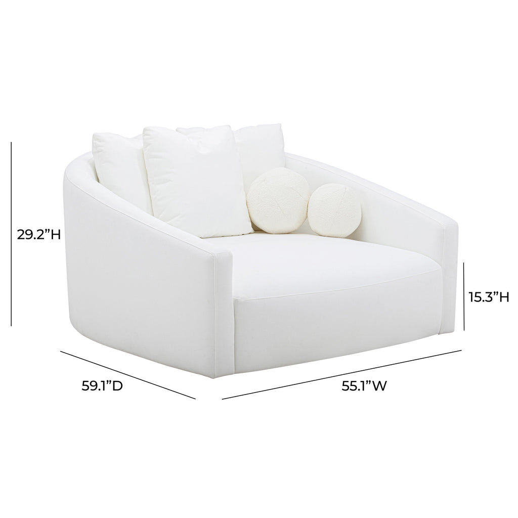 Hanim 54 Cream Performance Fabric Daybed