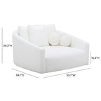 Hanim 54 Cream Performance Fabric Daybed