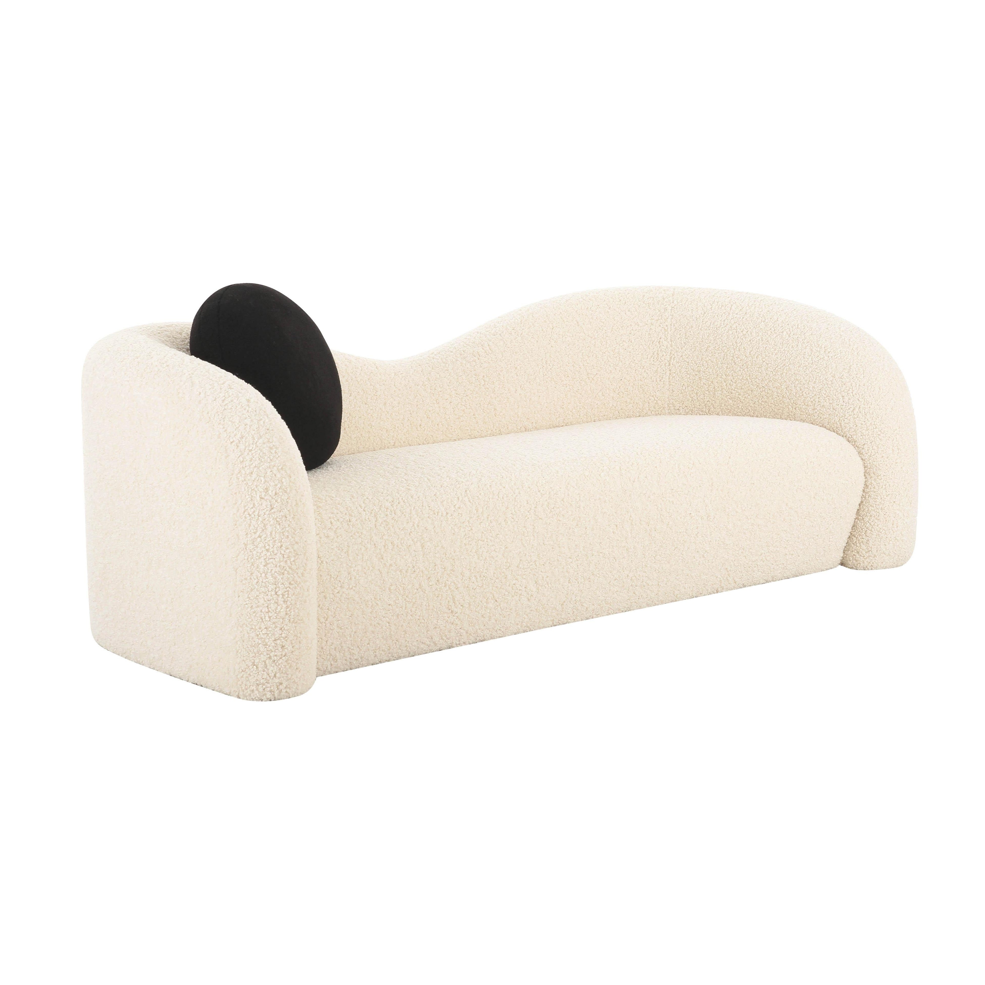 Leonie 84 Beige Faux Shearling Sofa