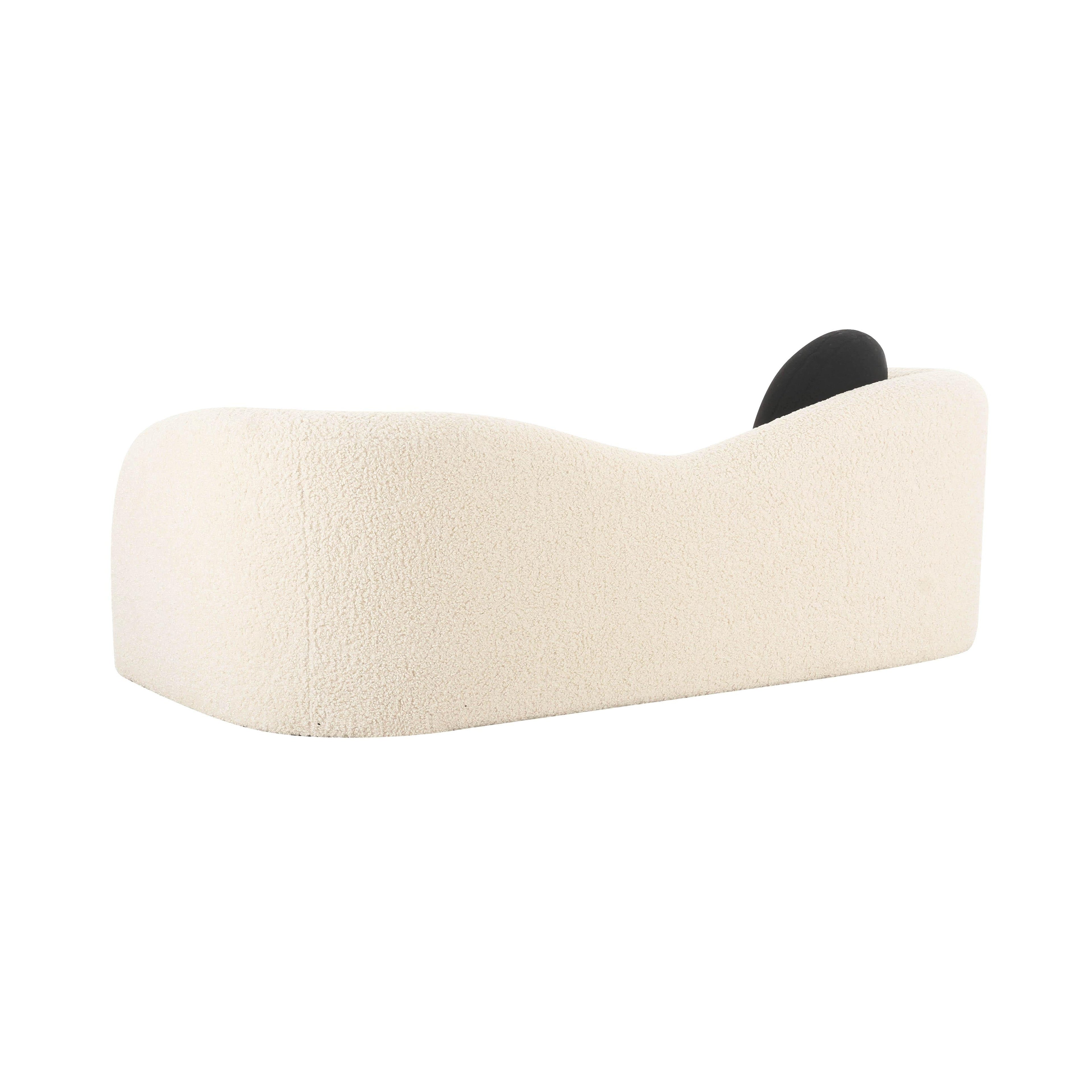 Leonie 84 Beige Faux Shearling Sofa