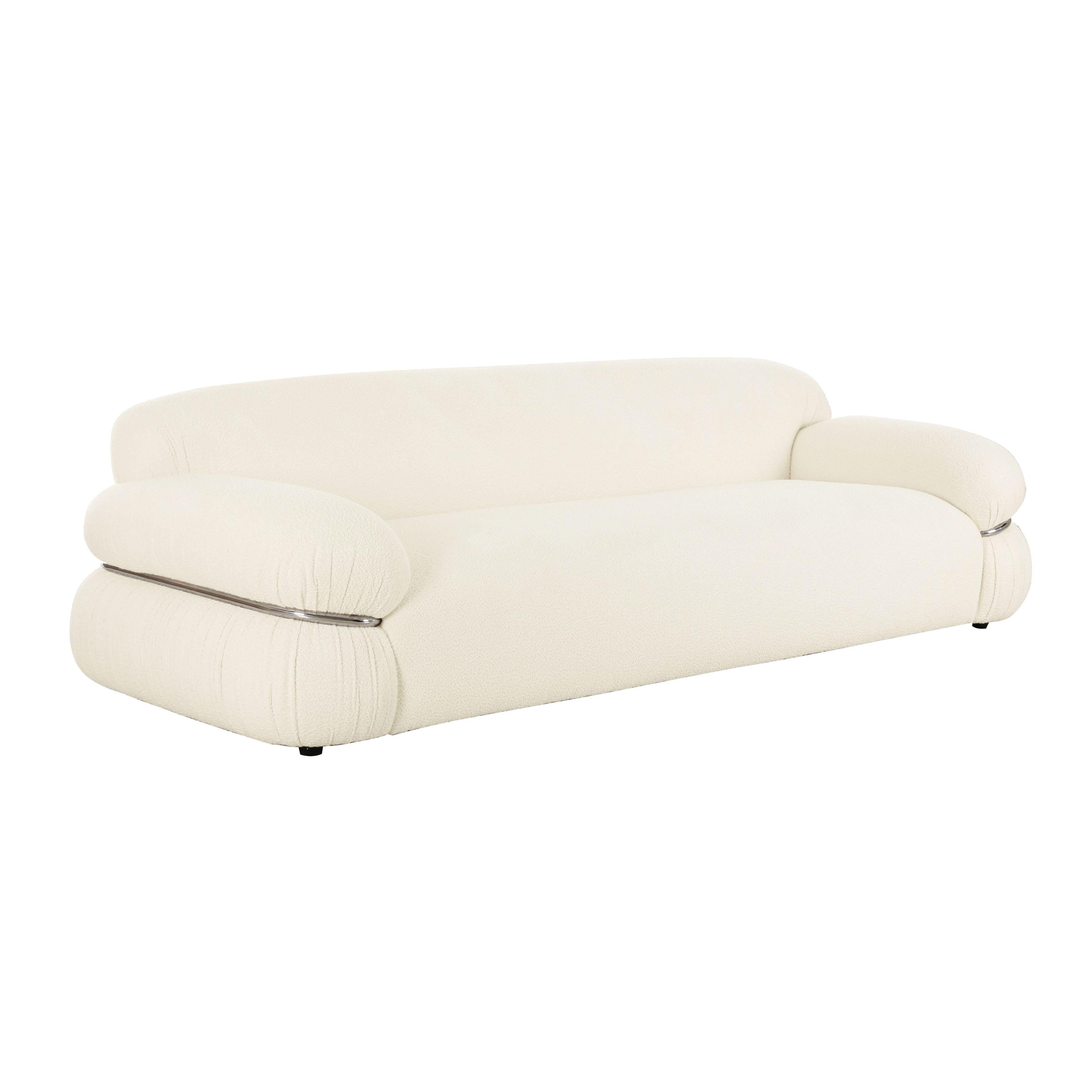 Leyla 98 Cream Boucle Sofa