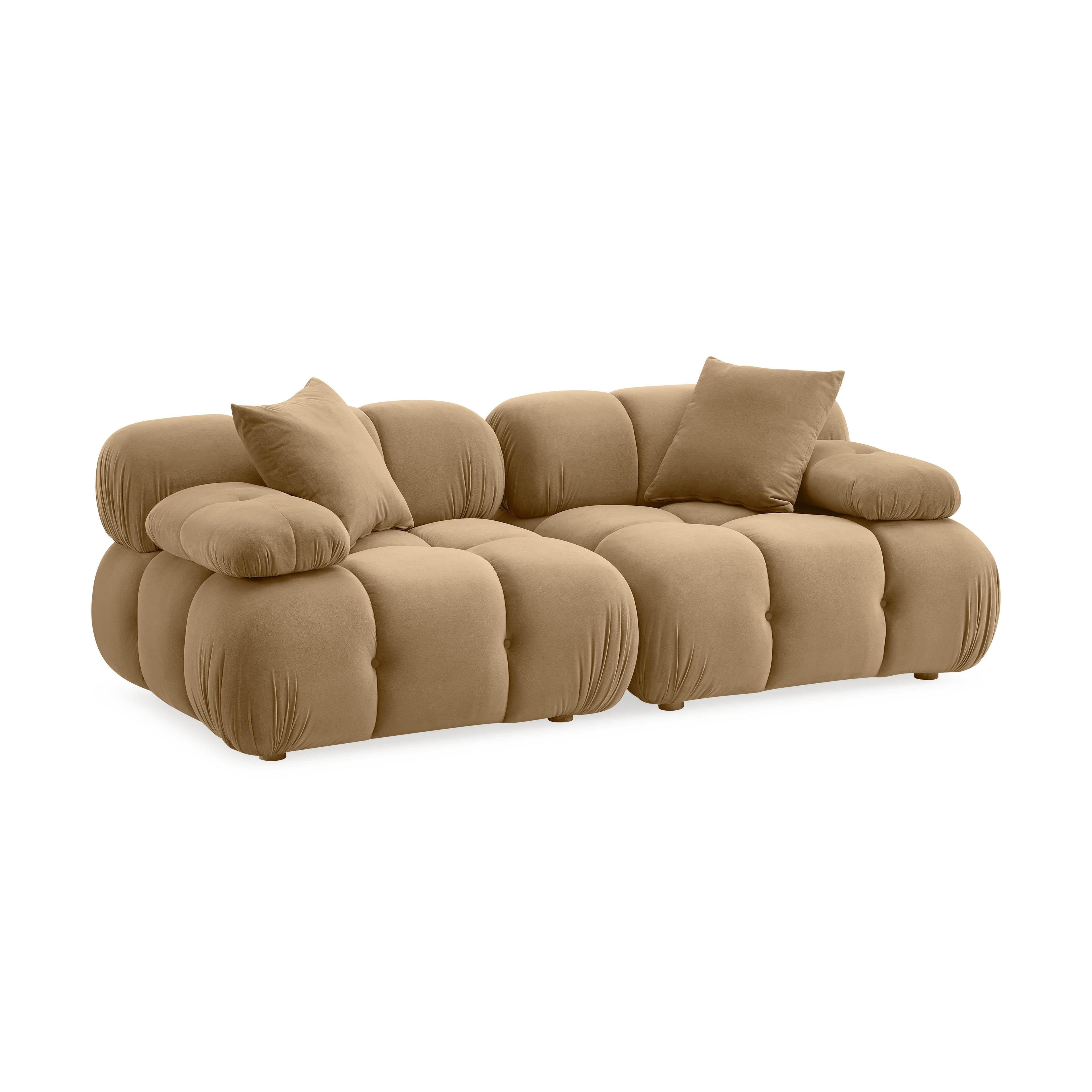 Calliope 79 Cafe Au Lait Performance Velvet Modular Loveseat