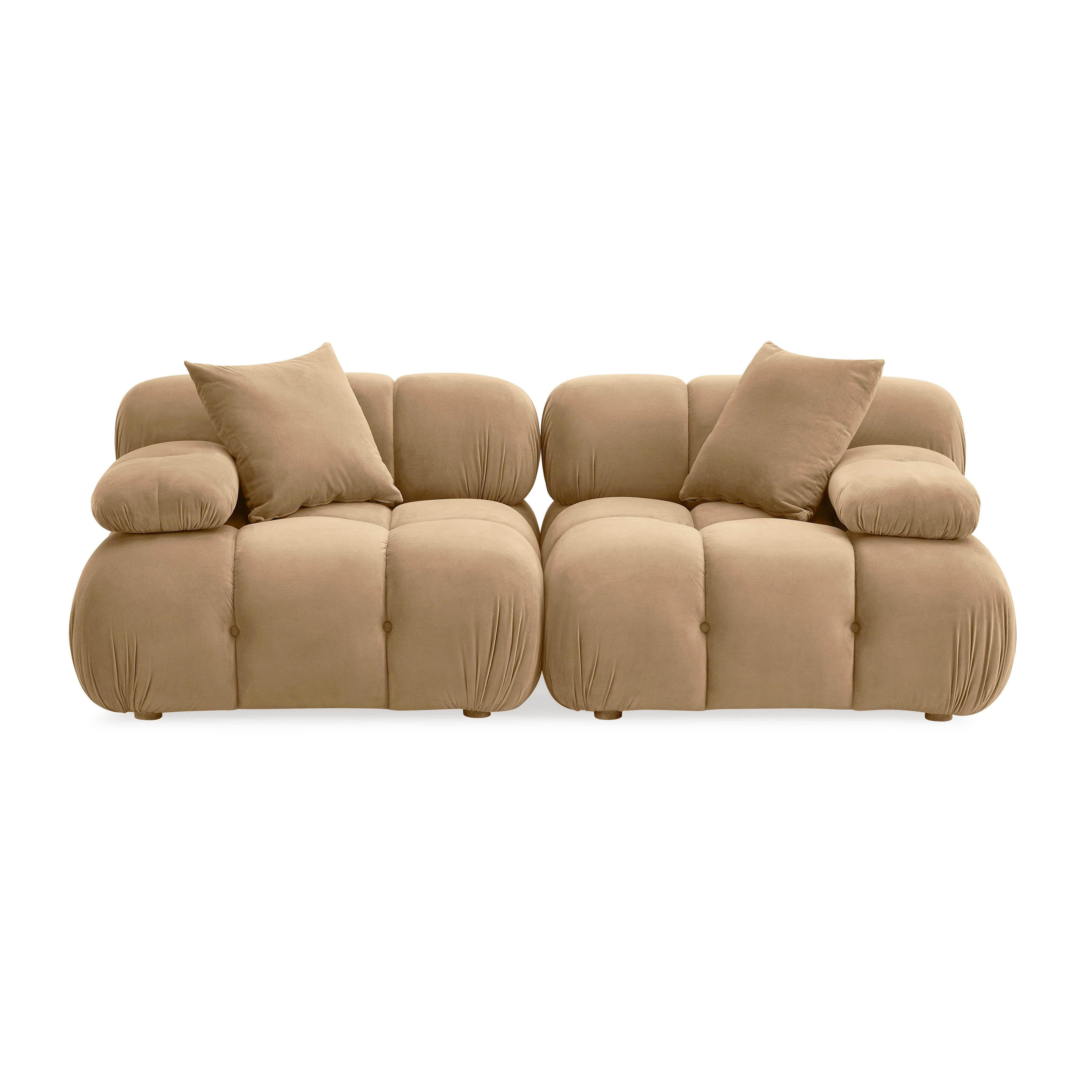 Calliope 79 Cafe Au Lait Performance Velvet Modular Loveseat