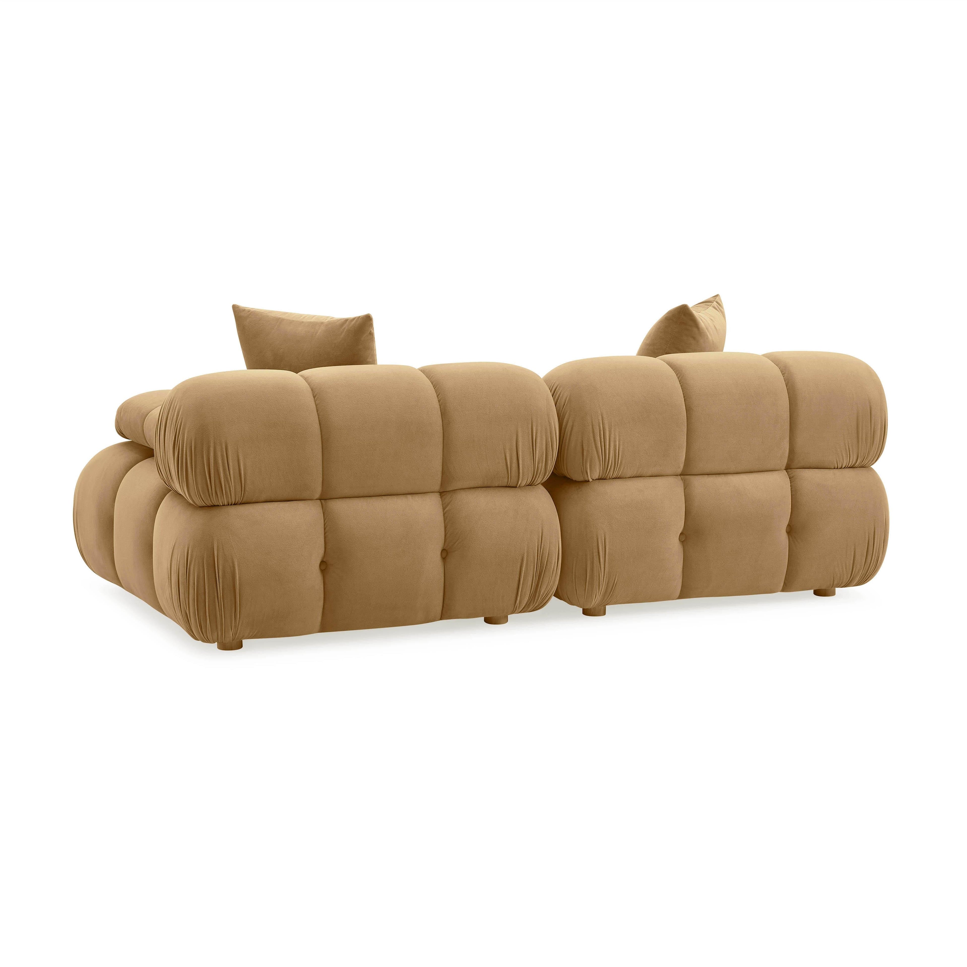 Calliope 79 Cafe Au Lait Performance Velvet Modular Loveseat