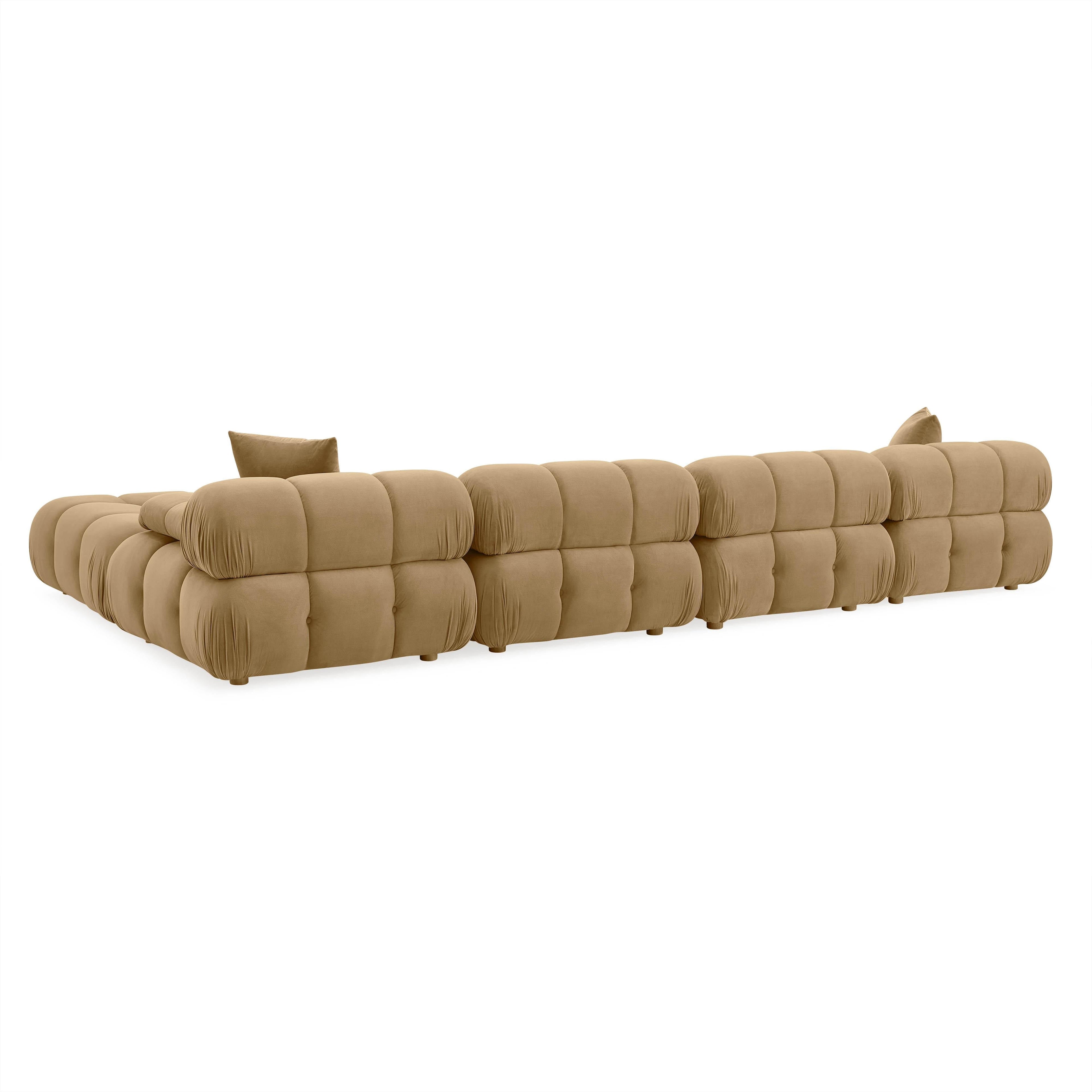 Calliope 6-piece Cafe Au Lait Performance Velvet Modular U-Sectional