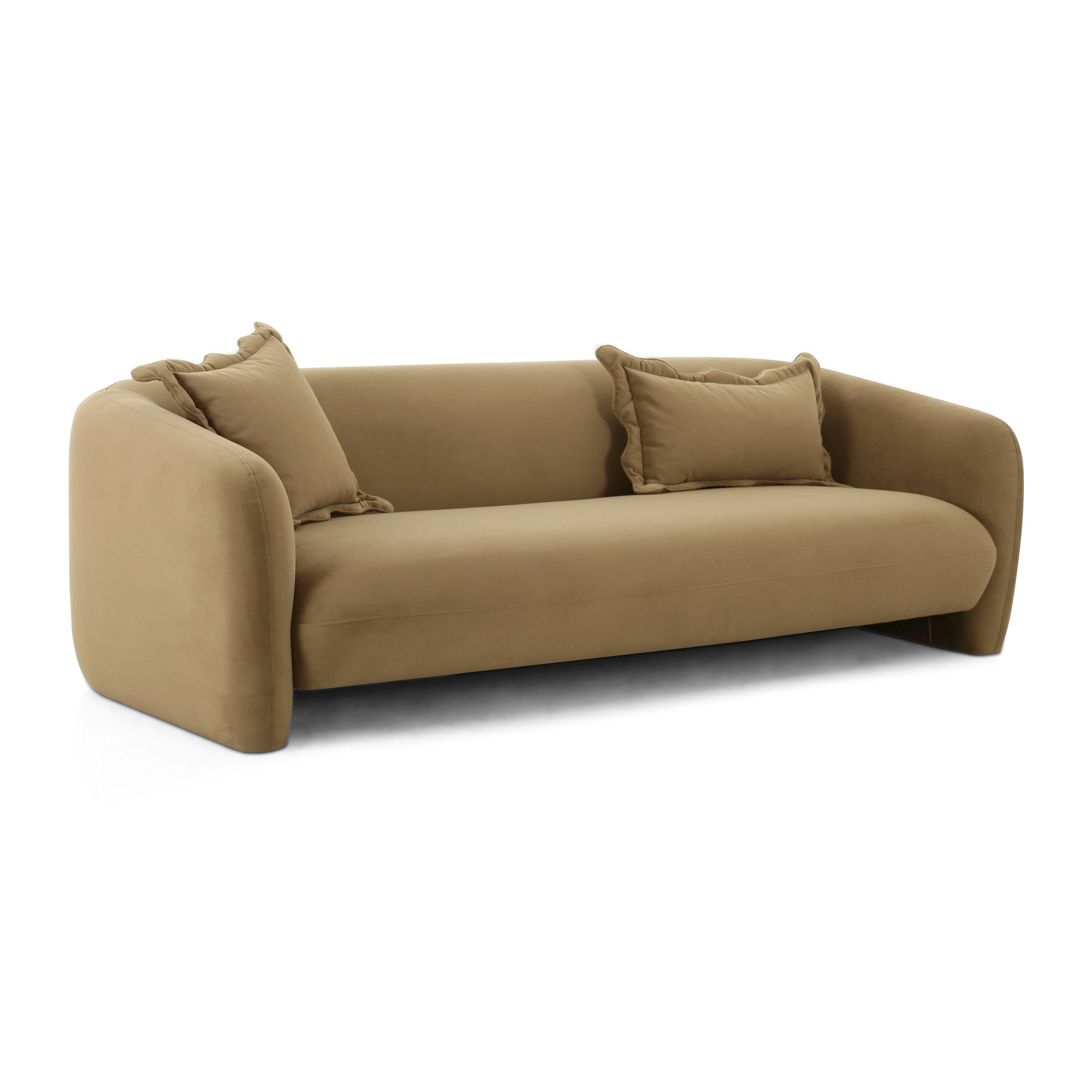 Lou 91 Cafe Au Lait Performance Velvet Sofa