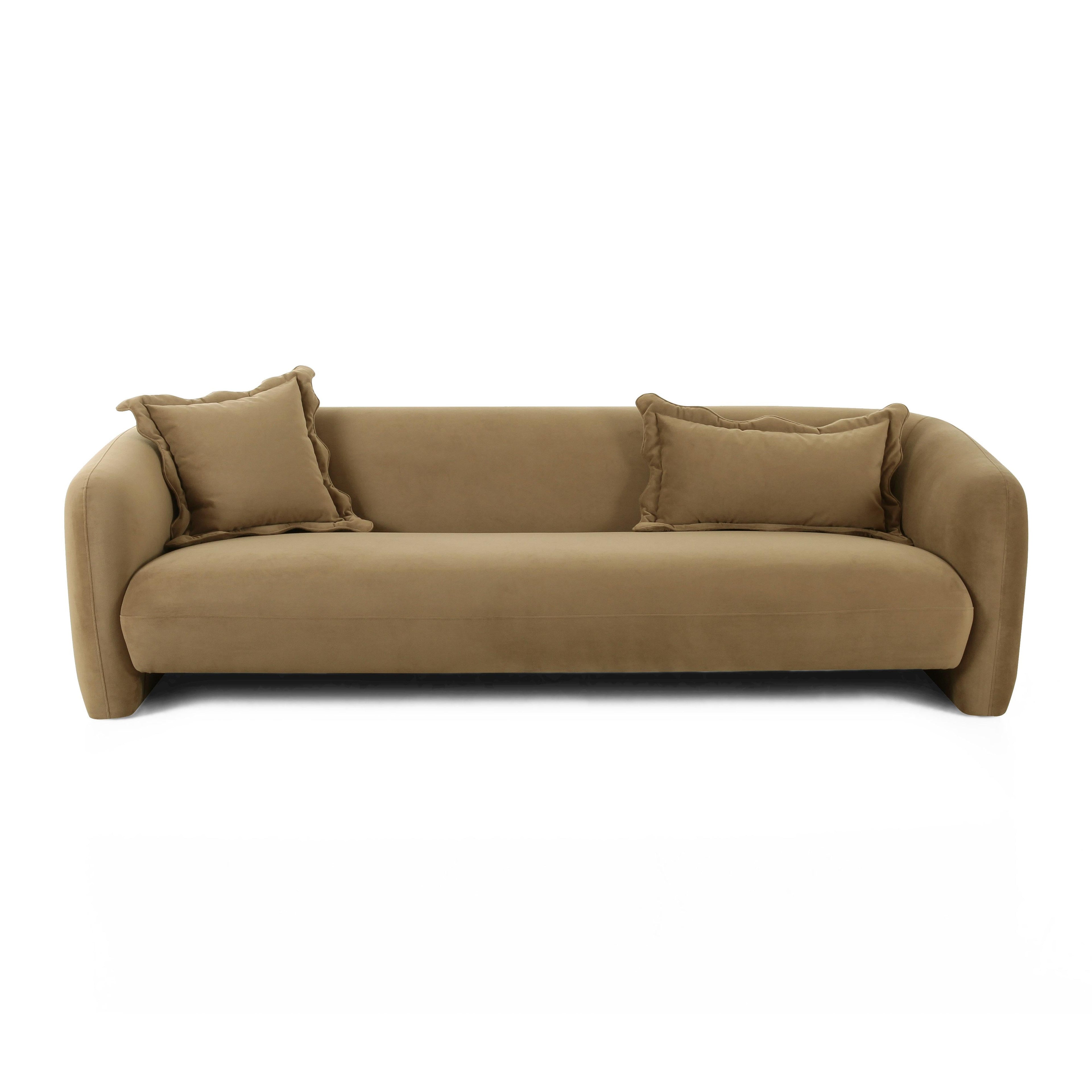 Lou 91 Cafe Au Lait Performance Velvet Sofa