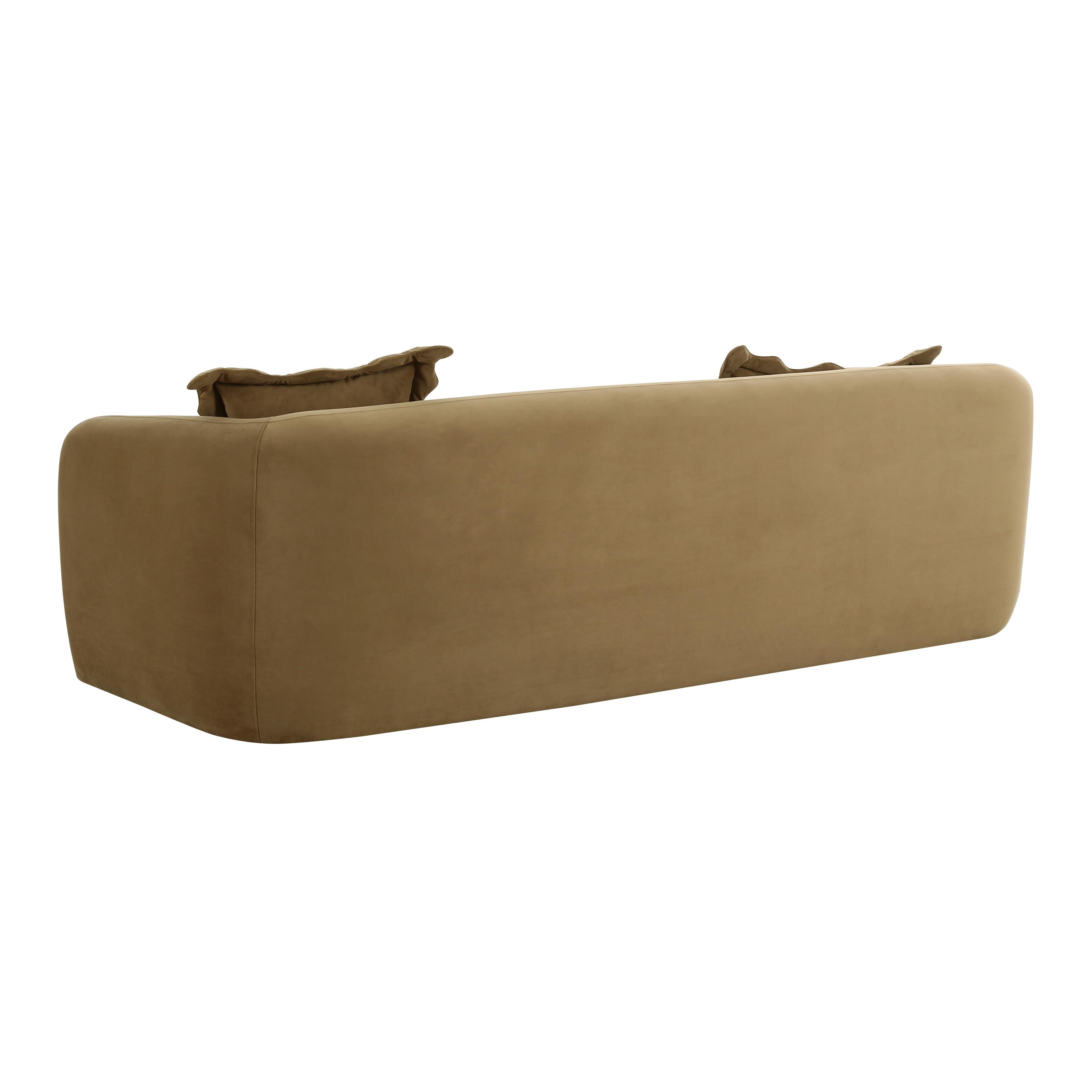 Lou 91 Cafe Au Lait Performance Velvet Sofa