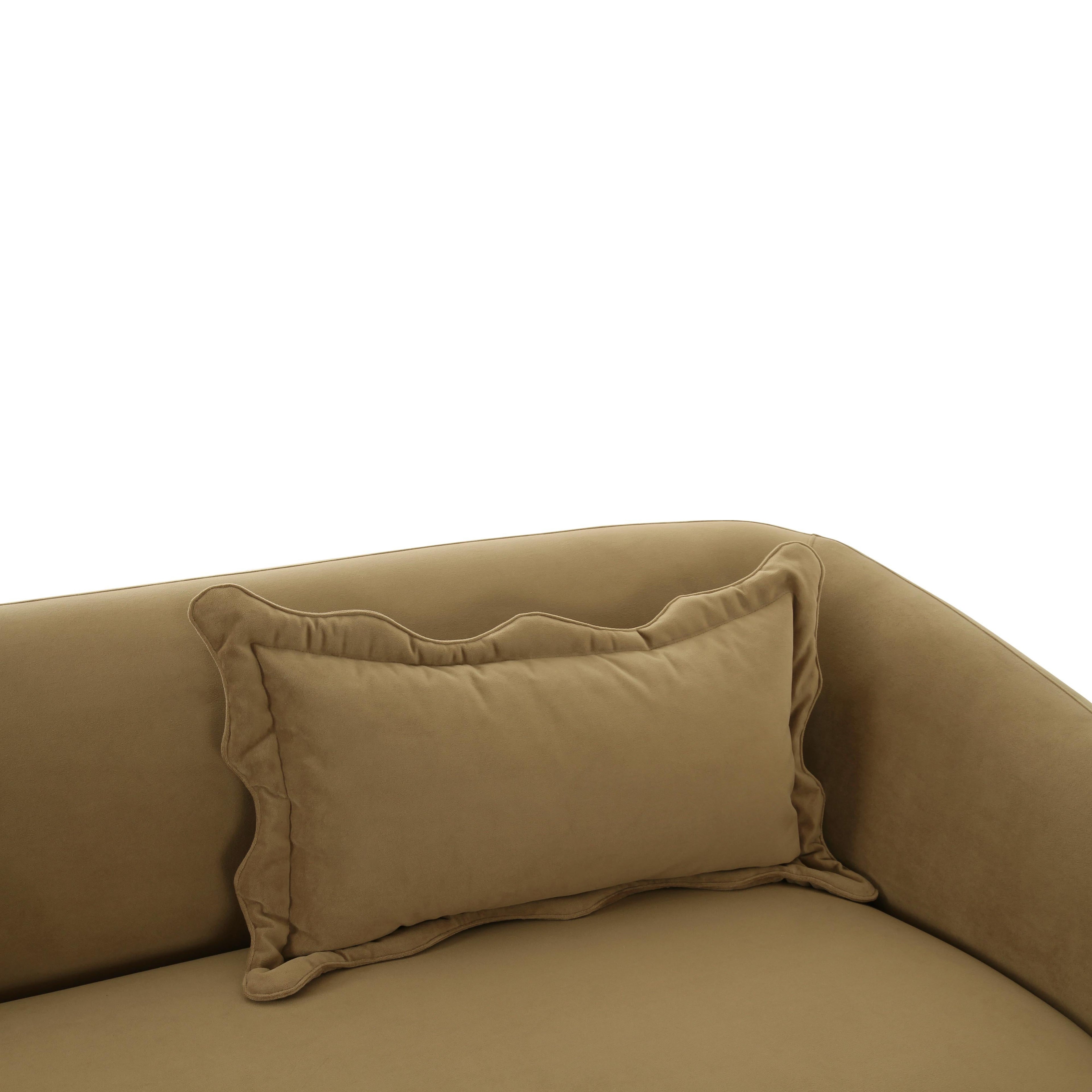 Lou 91 Cafe Au Lait Performance Velvet Sofa