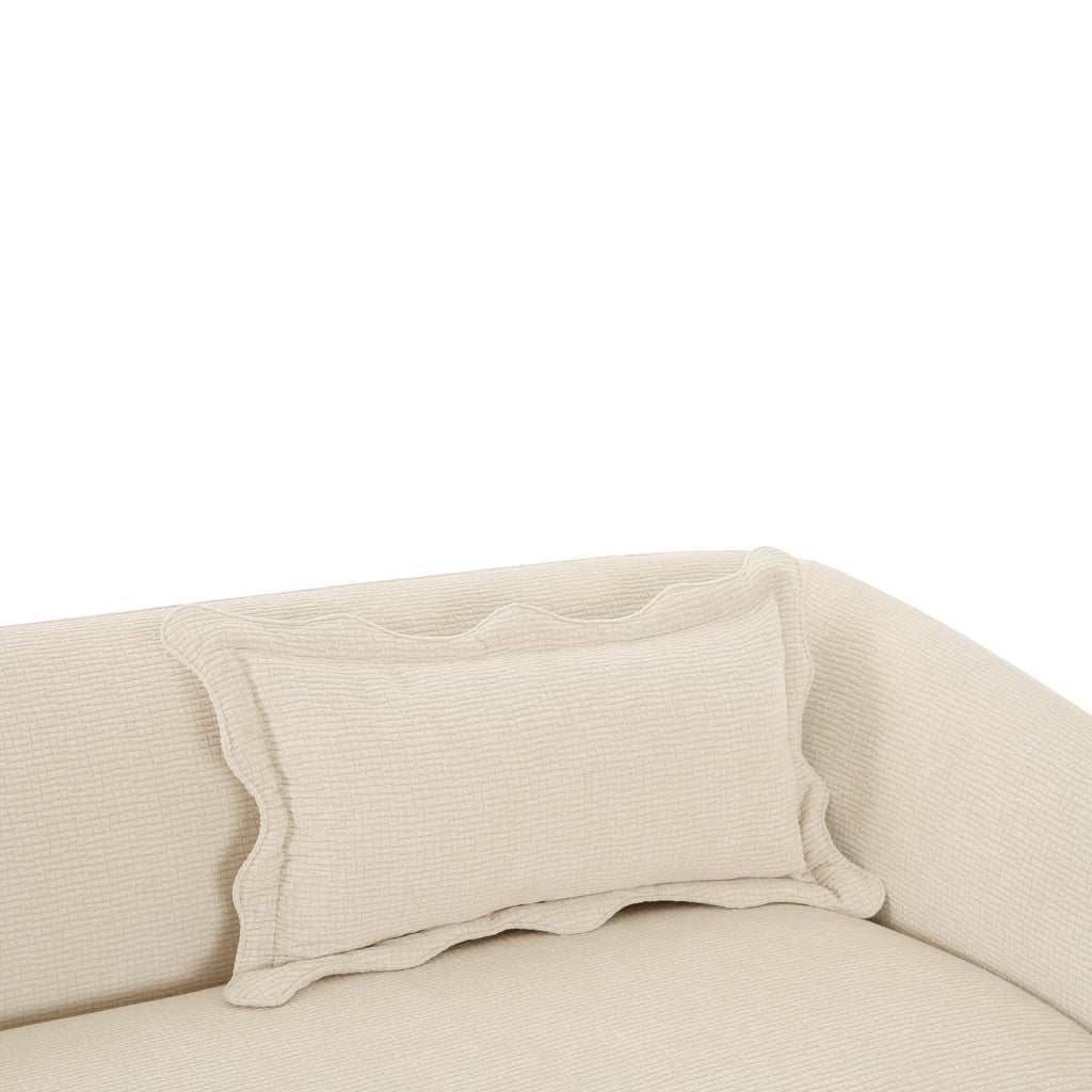 Lou 91 Sandstone Textured Fabric Sofa