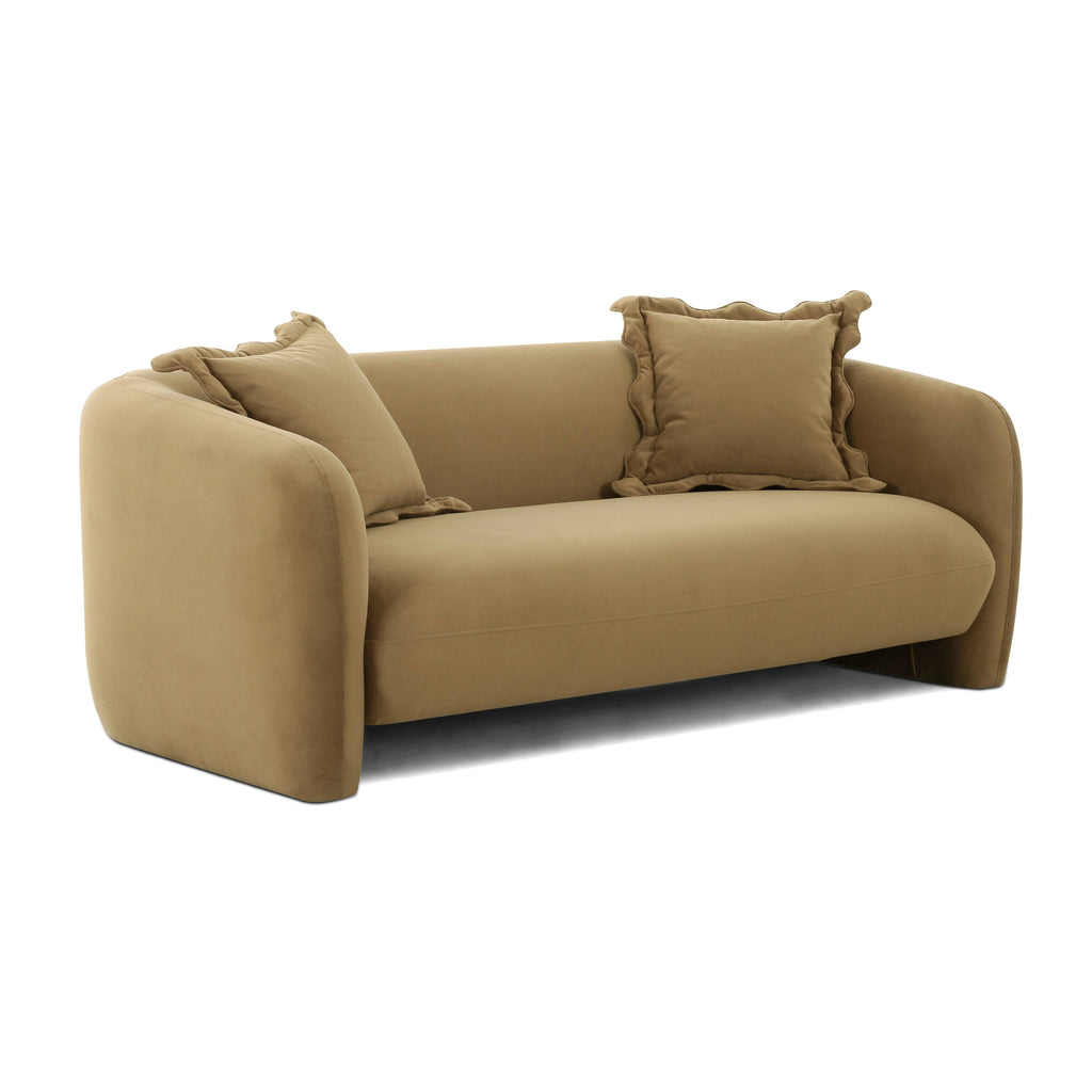 Lou 71.5 Cafe Au Lait Performance Velvet Loveseat
