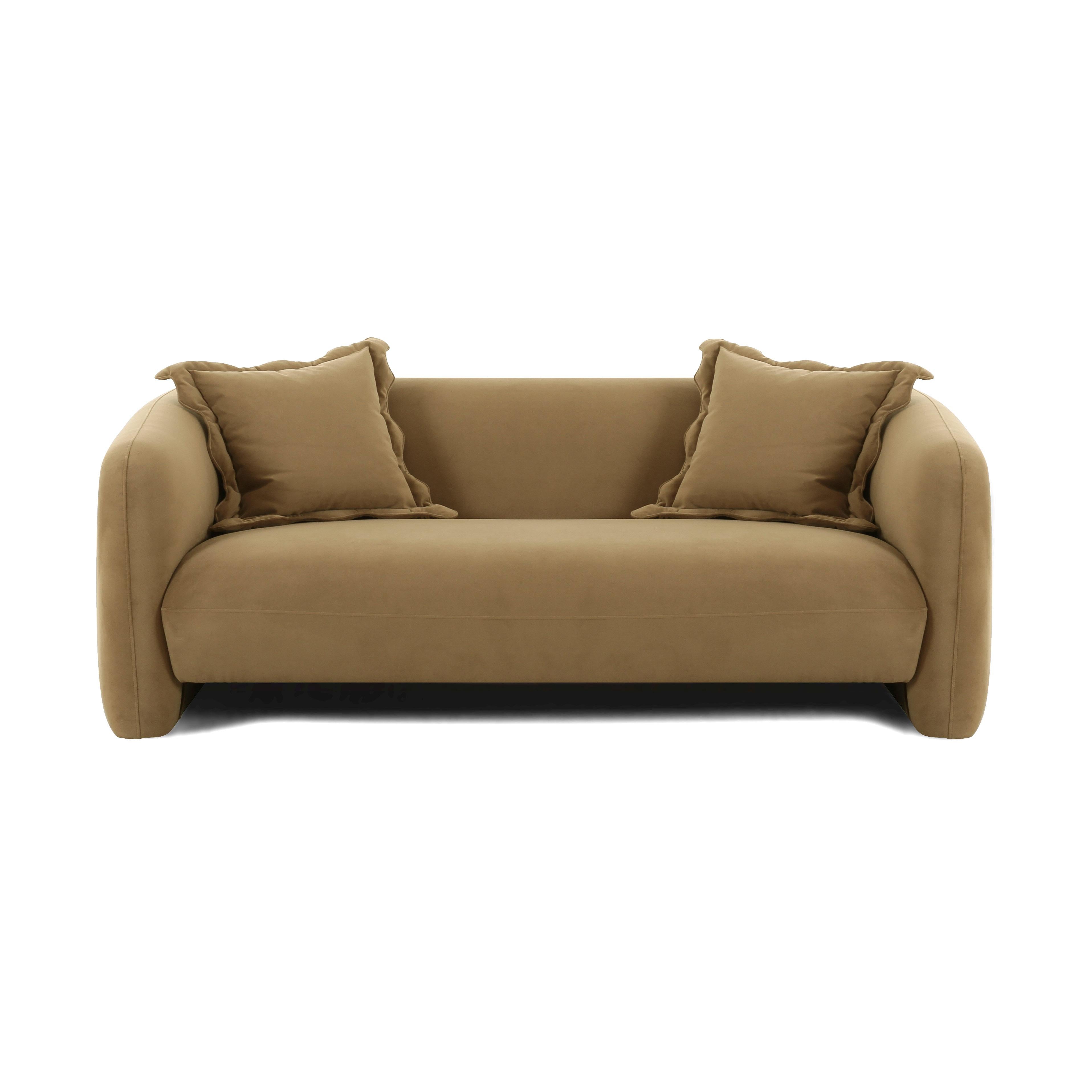 Lou 71.5 Cafe Au Lait Performance Velvet Loveseat