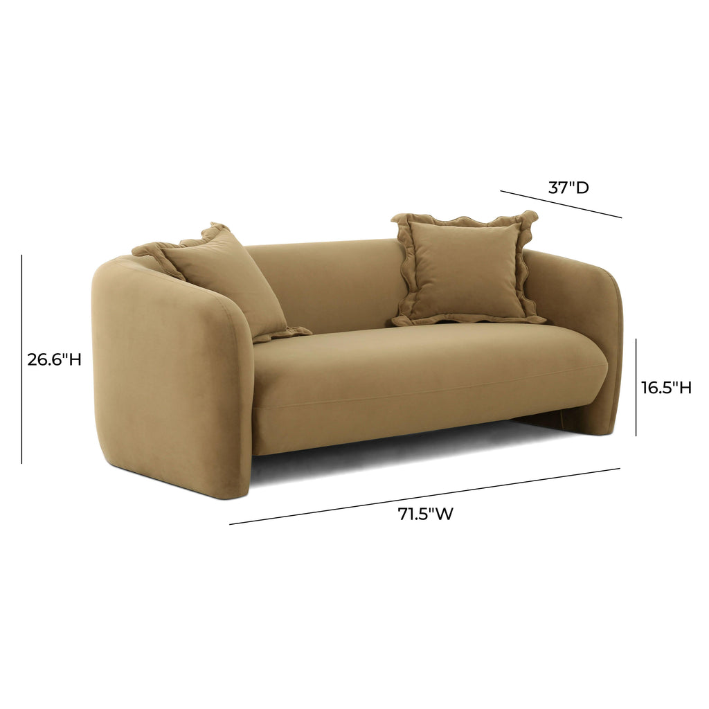 Lou 71.5 Cafe Au Lait Performance Velvet Loveseat