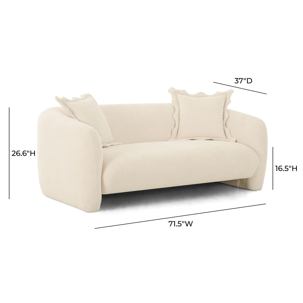 Lou 71.5 Sandstone Textured Fabric Loveseat