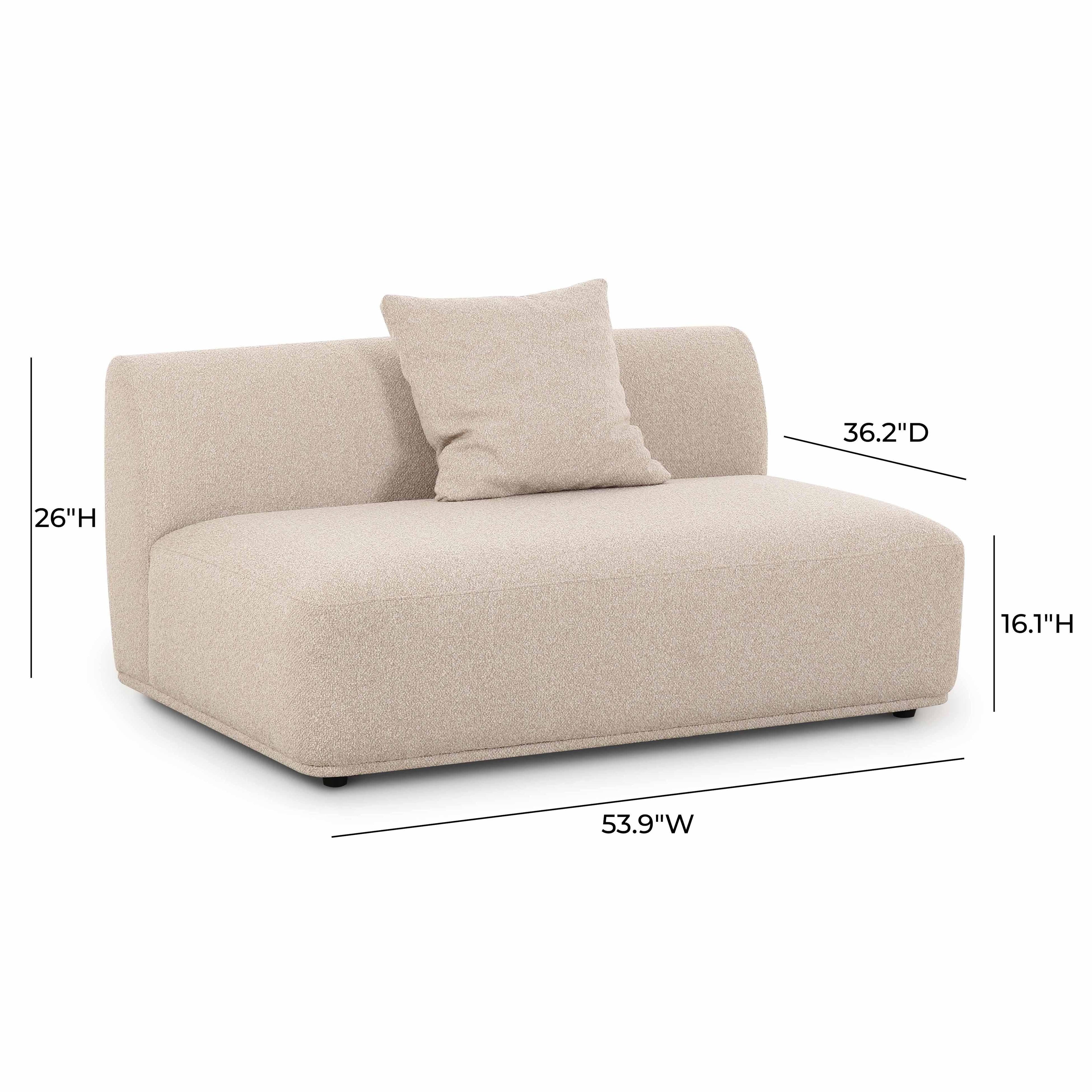 Sylvie 54 Cream Boucle Armless Loveseat