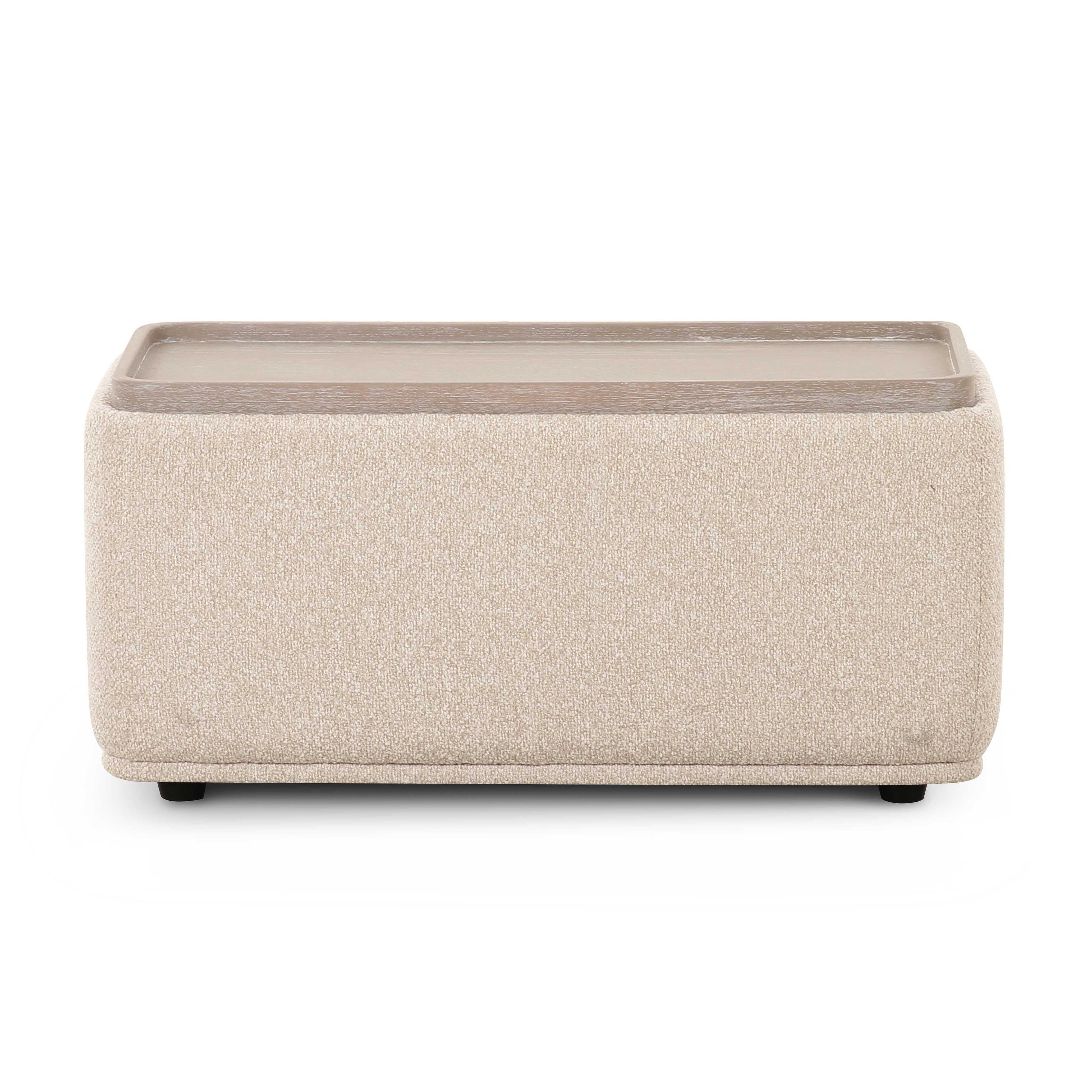 Sylvie Cream Boucle Ottoman Table