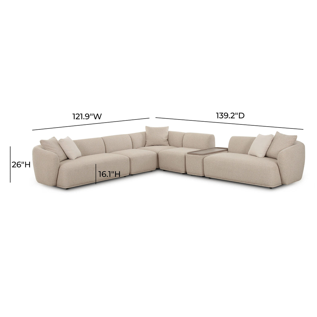 Sylvie 6-Piece Cream Boucle Large Sectional