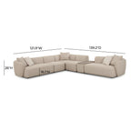 Sylvie 6-Piece Cream Boucle Large Sectional