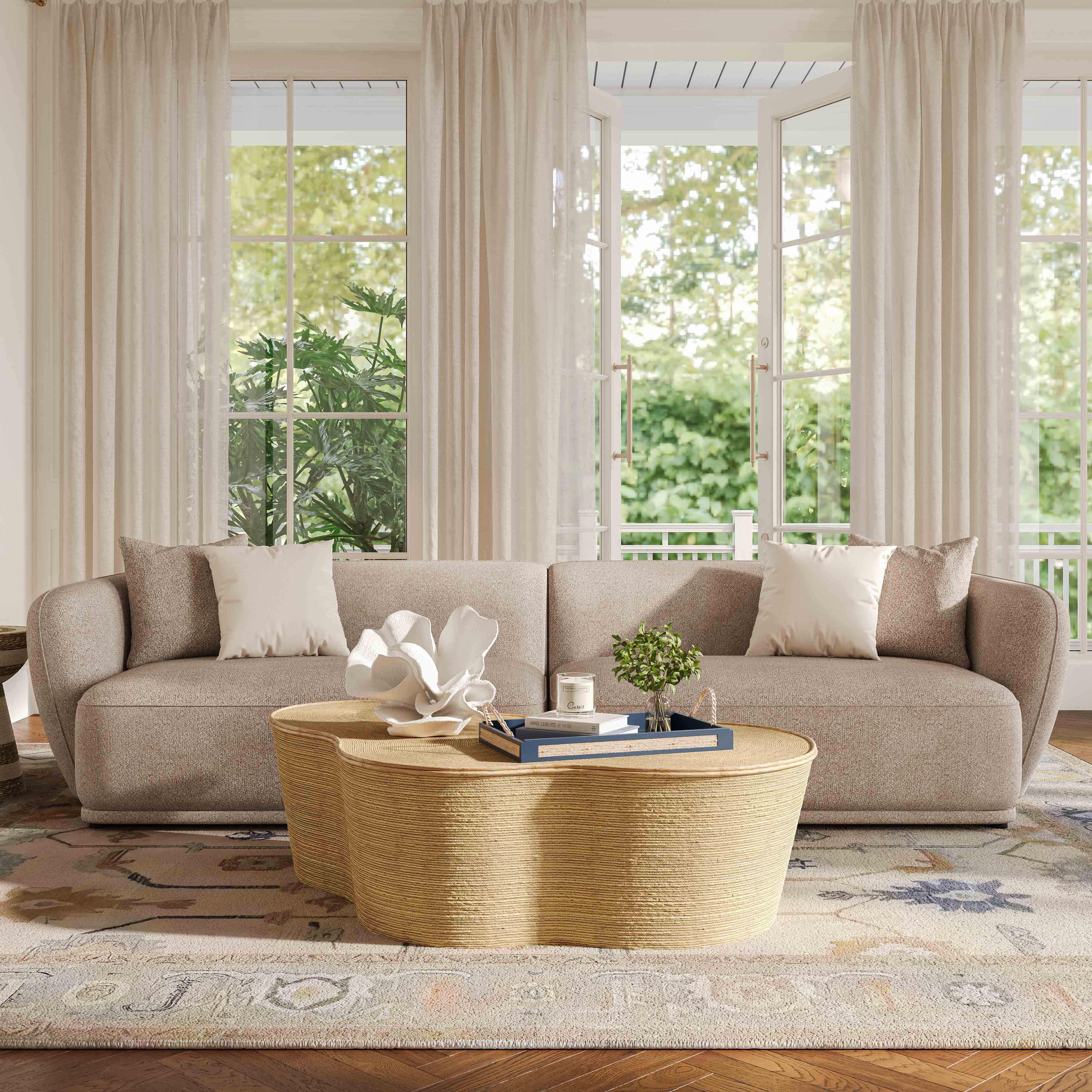 Sylvie 118 Cream Boucle Sofa