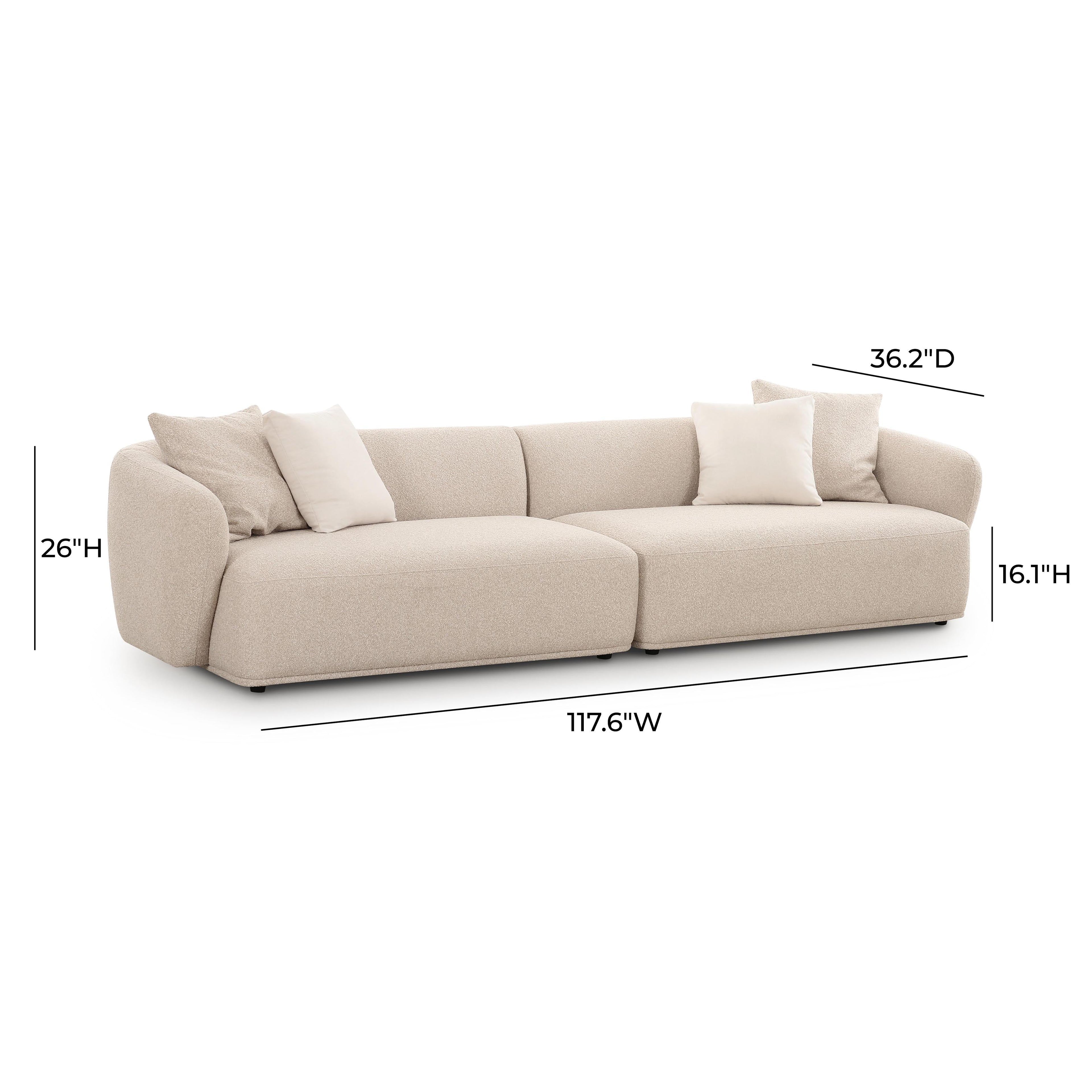 Sylvie 118 Cream Boucle Sofa