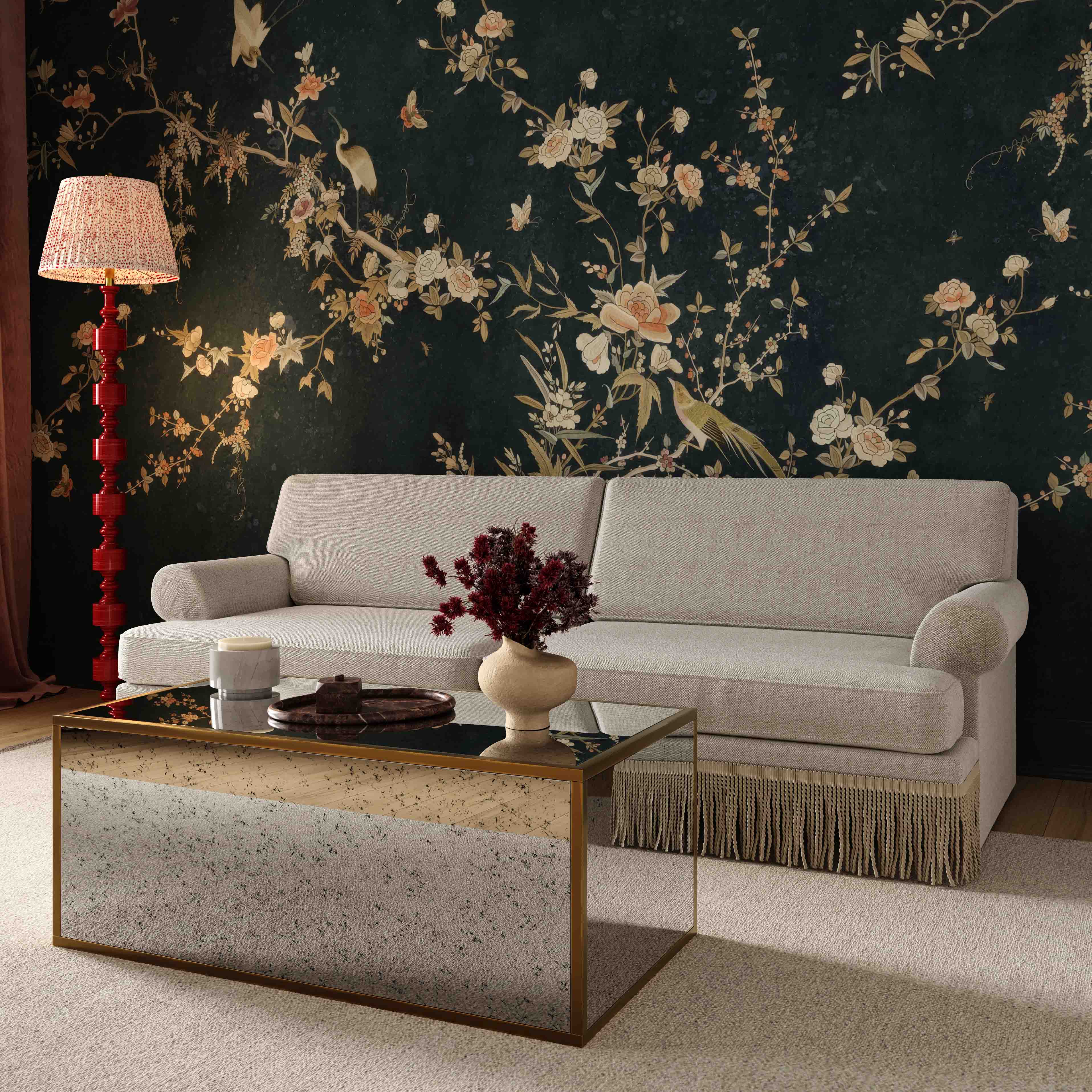 Yvette 92 Warm Grey Boucle Sofa