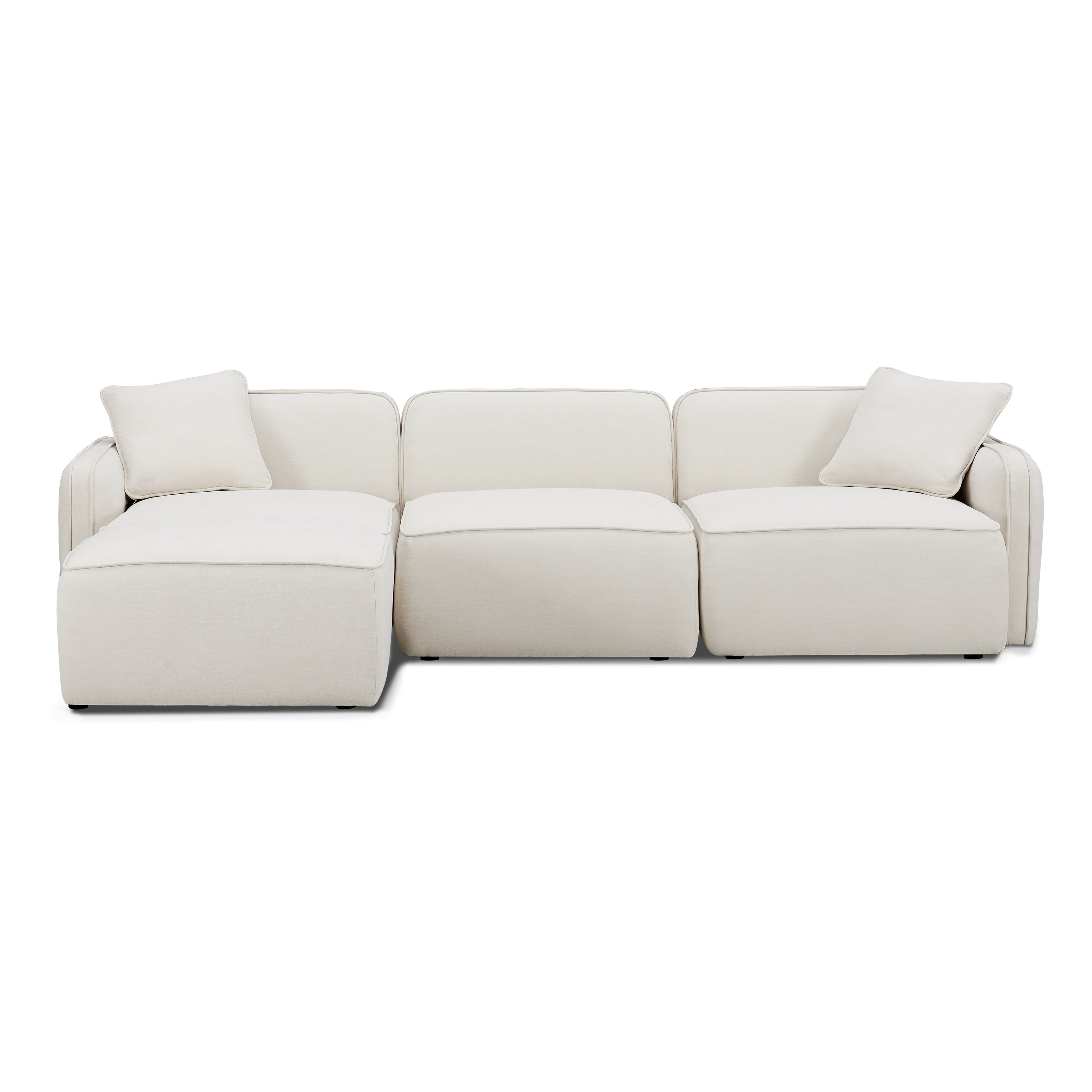 Travie 4-Piece Sand Upcycled Linen Modular Sectional