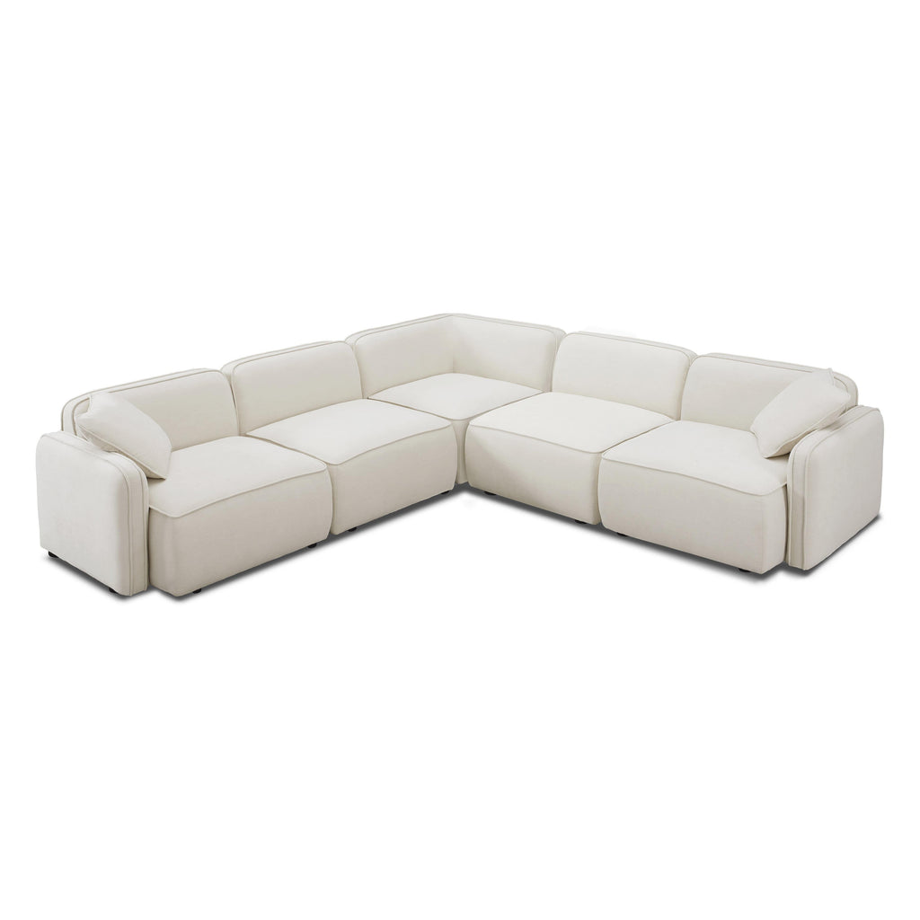 Travie 5-Piece Sand Upcycled Linen Modular L-Sectional