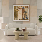 Travie Sand Upcycled Linen Modular Loveseat