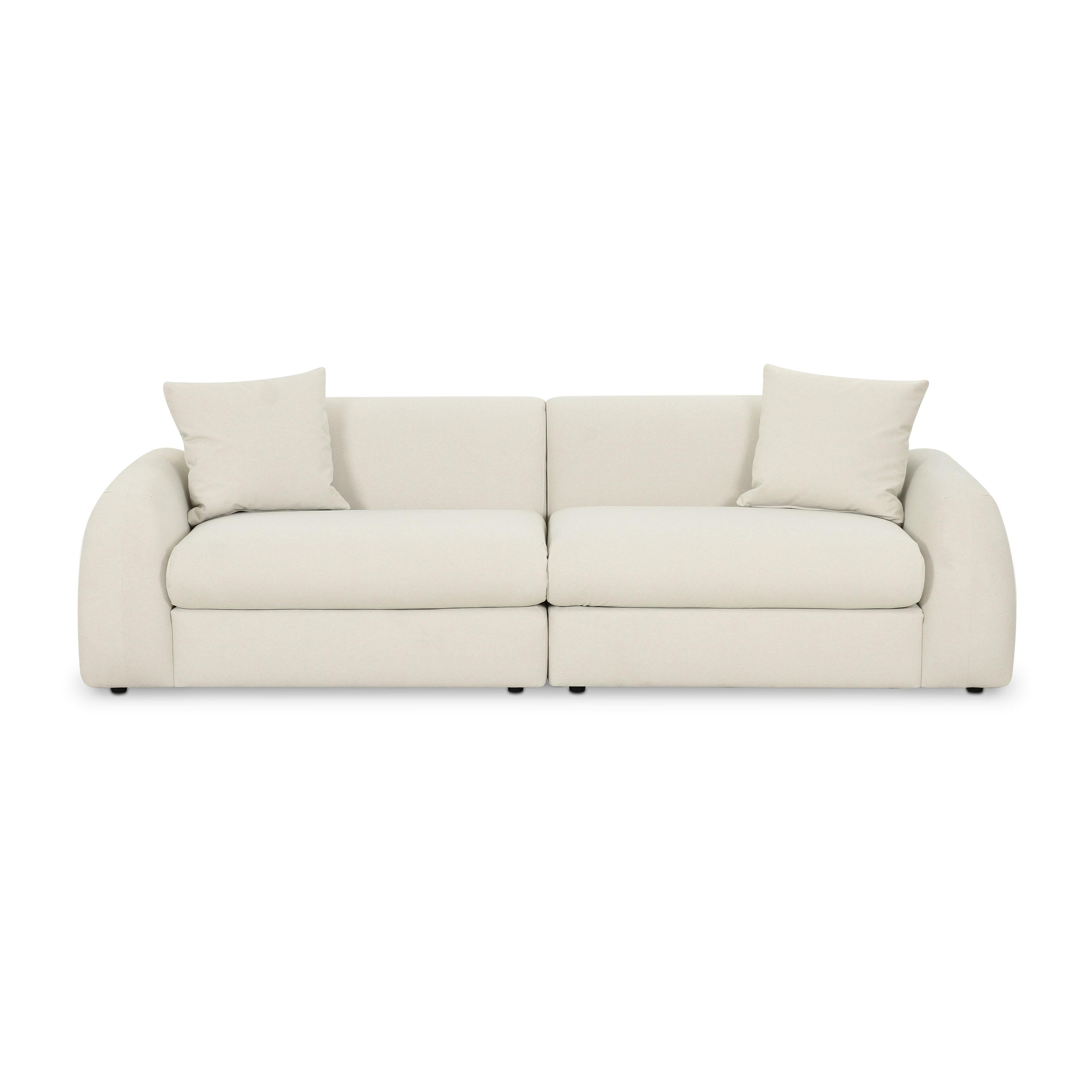 Kourtney 100 Cream Faux Mohair Sofa