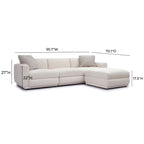 Perry 4-Piece Cream Chenille Modular Sectional