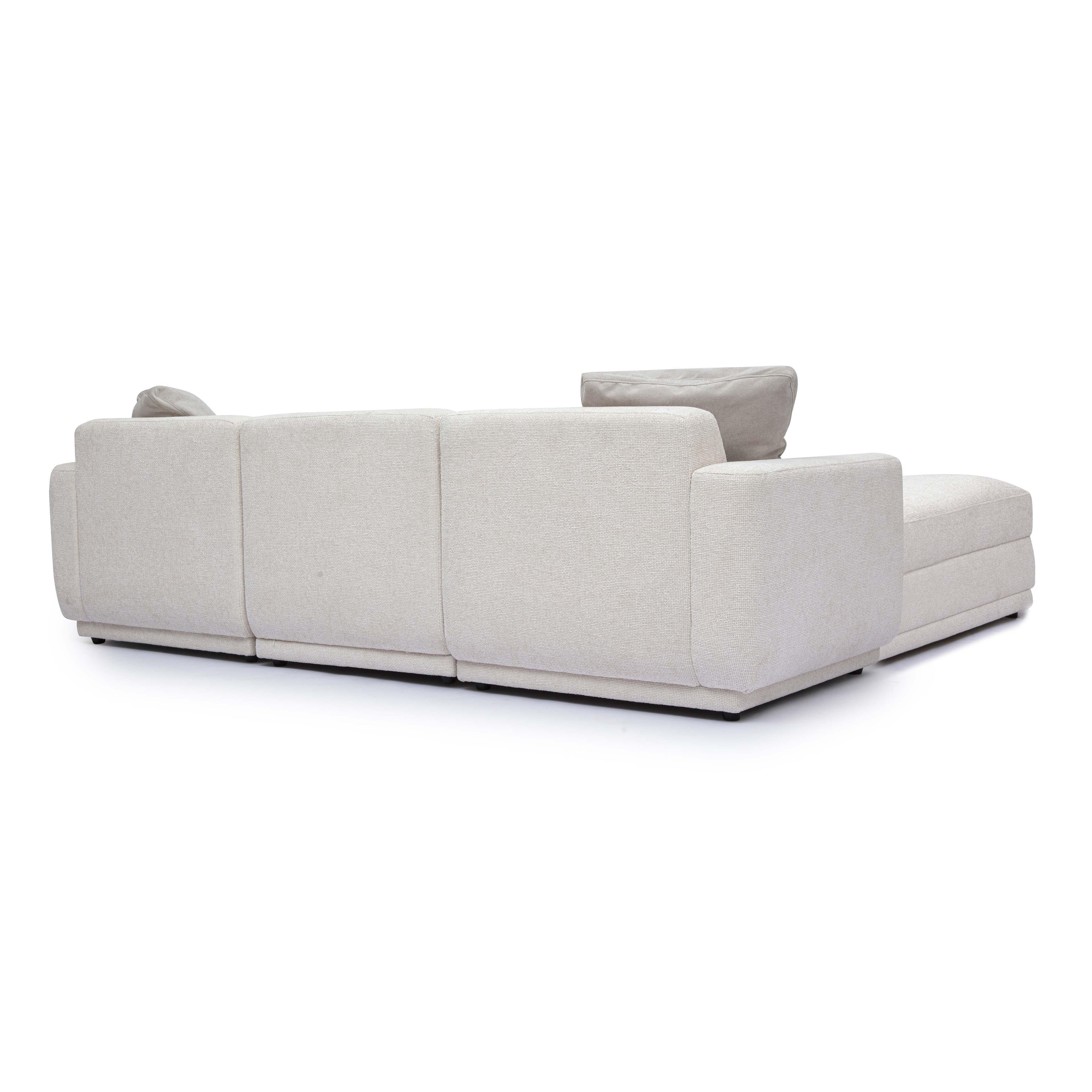 Perry 4-Piece Cream Chenille Modular Sectional