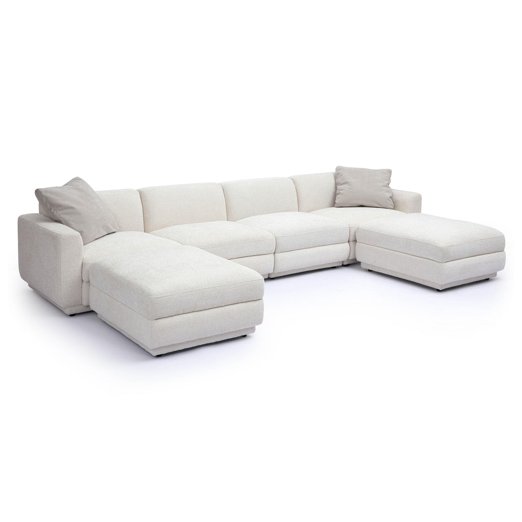 Perry 6-Piece Cream Chenille Modular U-Sectional