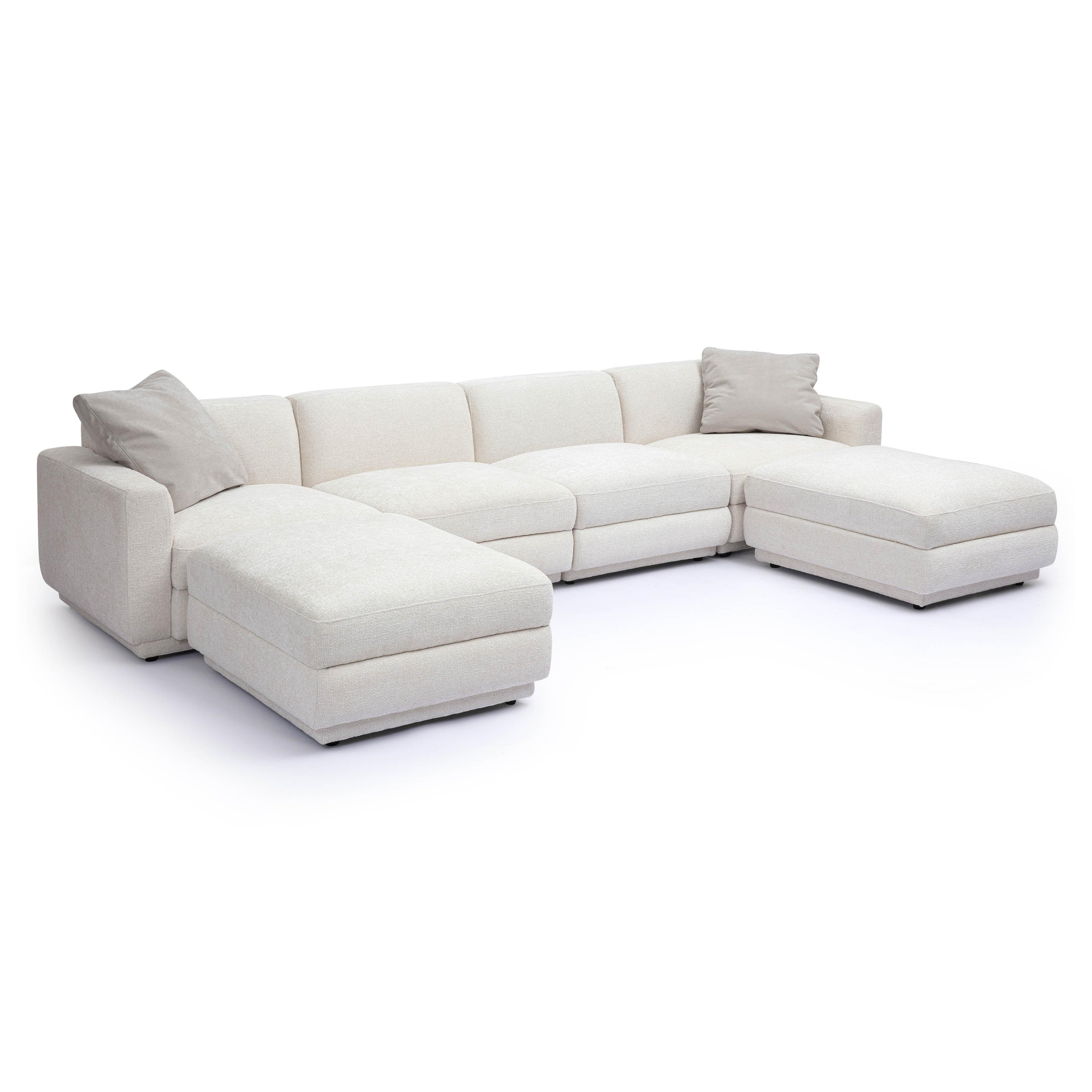 Perry 6-Piece Cream Chenille Modular U-Sectional