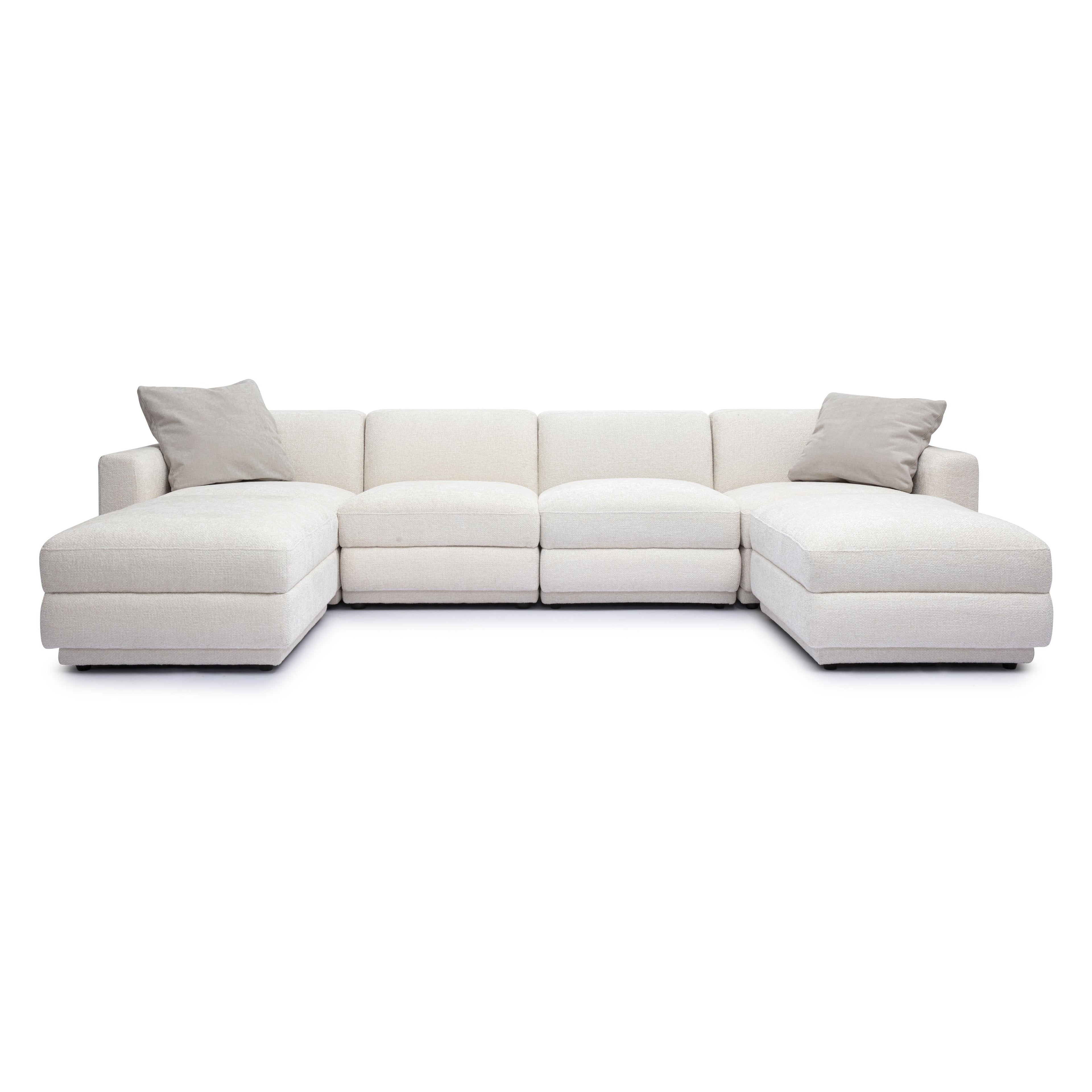 Perry 6-Piece Cream Chenille Modular U-Sectional