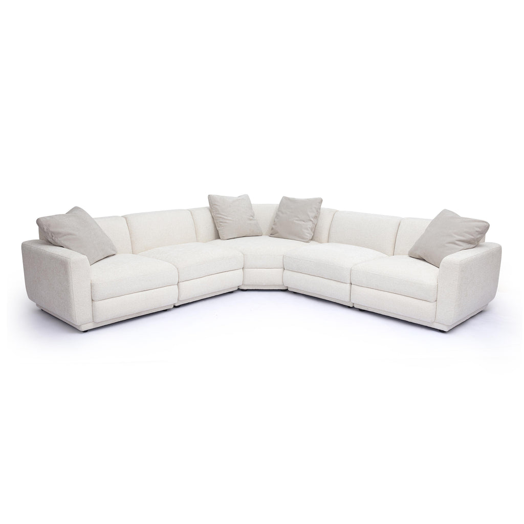Perry 5-Piece Cream Chenille Modular L-Sectional