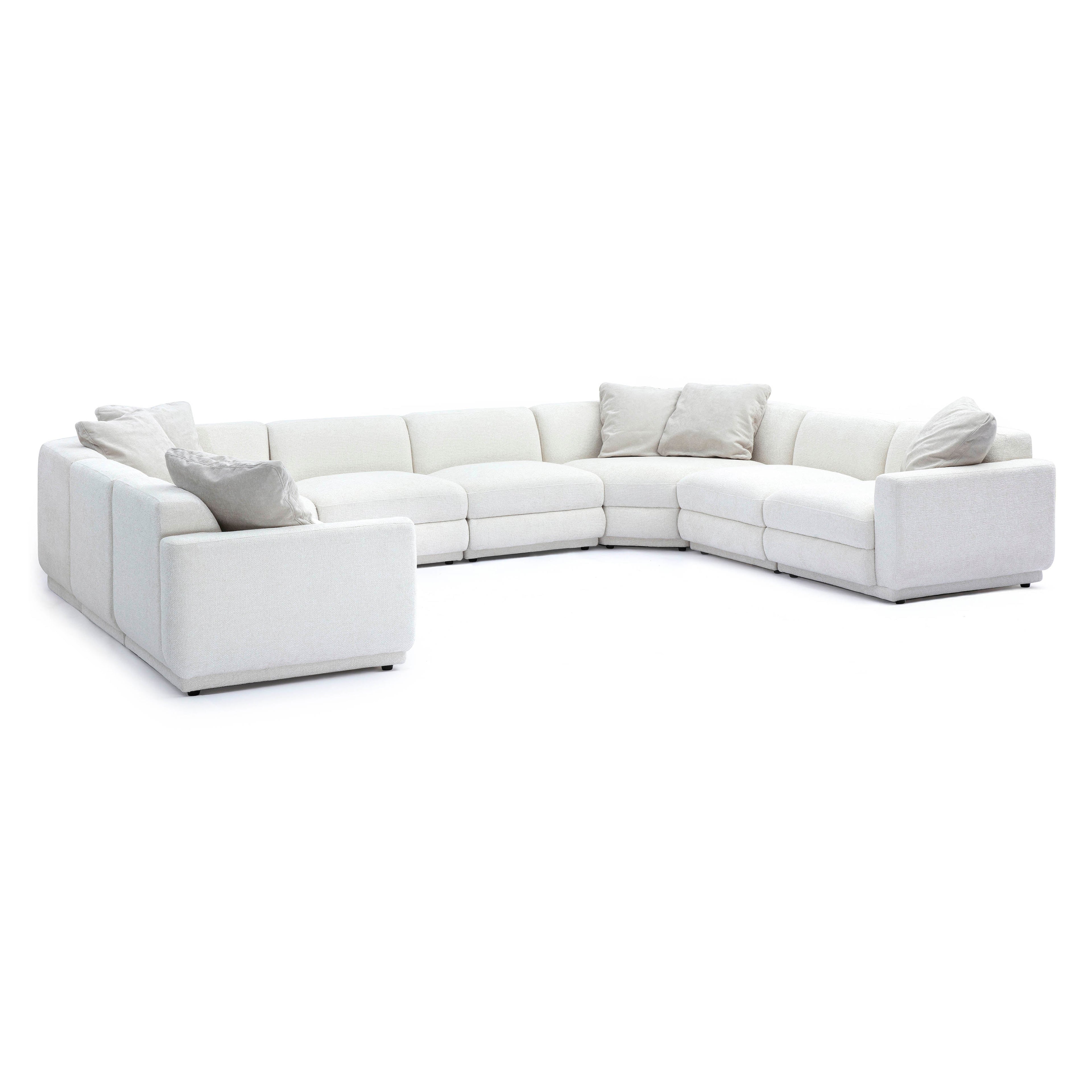 Perry 8-Piece Cream Chenille Modular Large U-Sectional