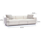 Perry 96 Cream Chenille Modular Sofa