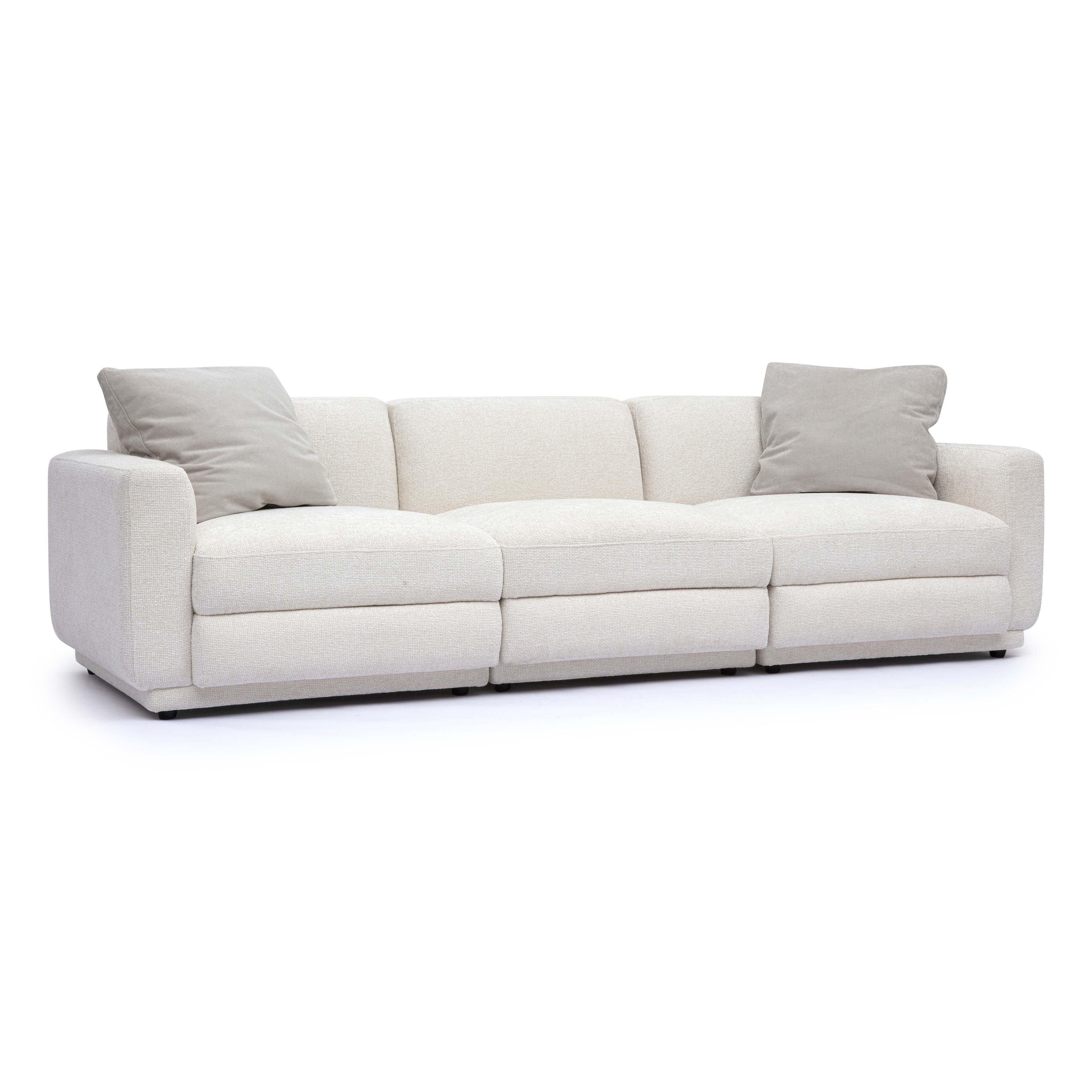 Perry 96 Cream Chenille Modular Sofa