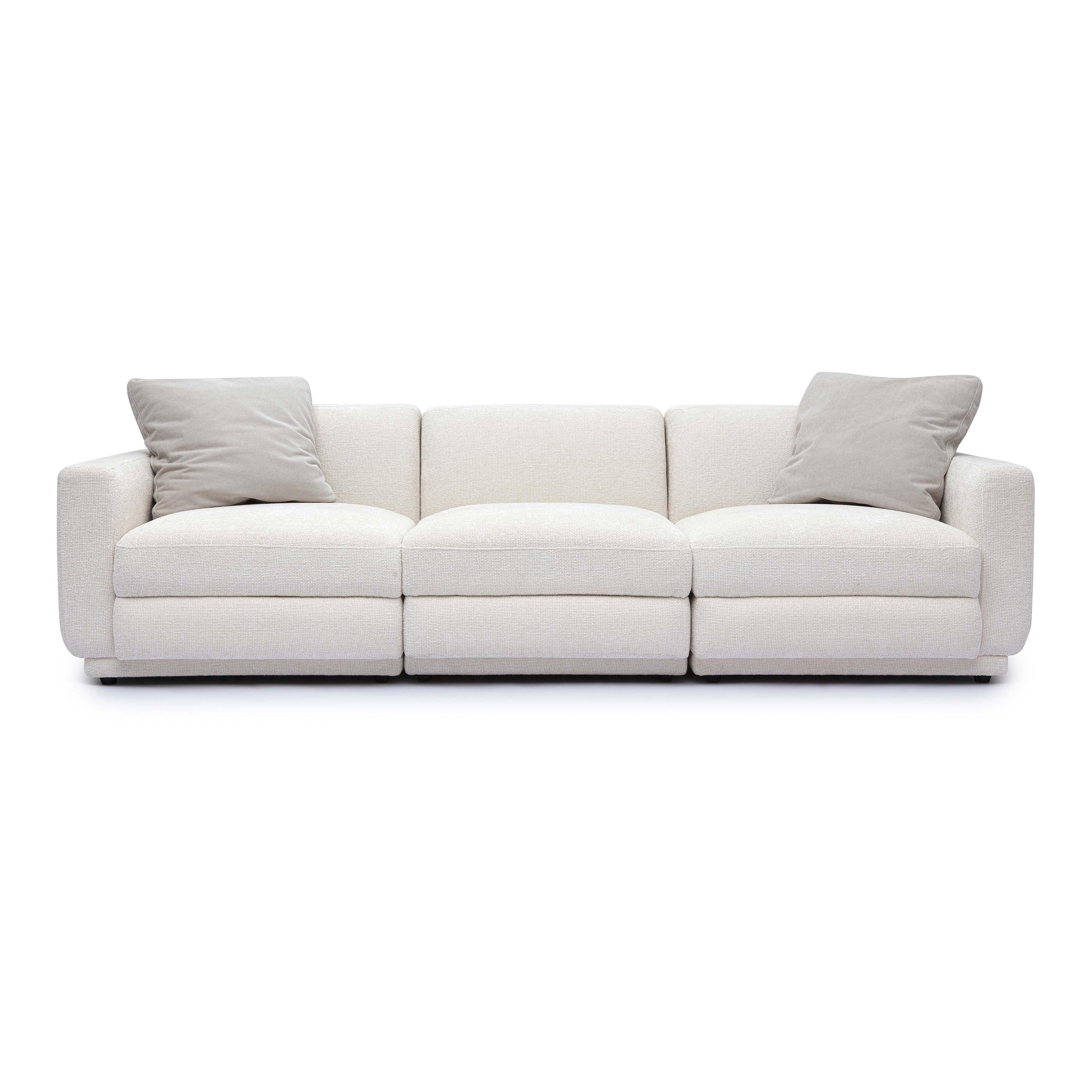 Perry 96 Cream Chenille Modular Sofa