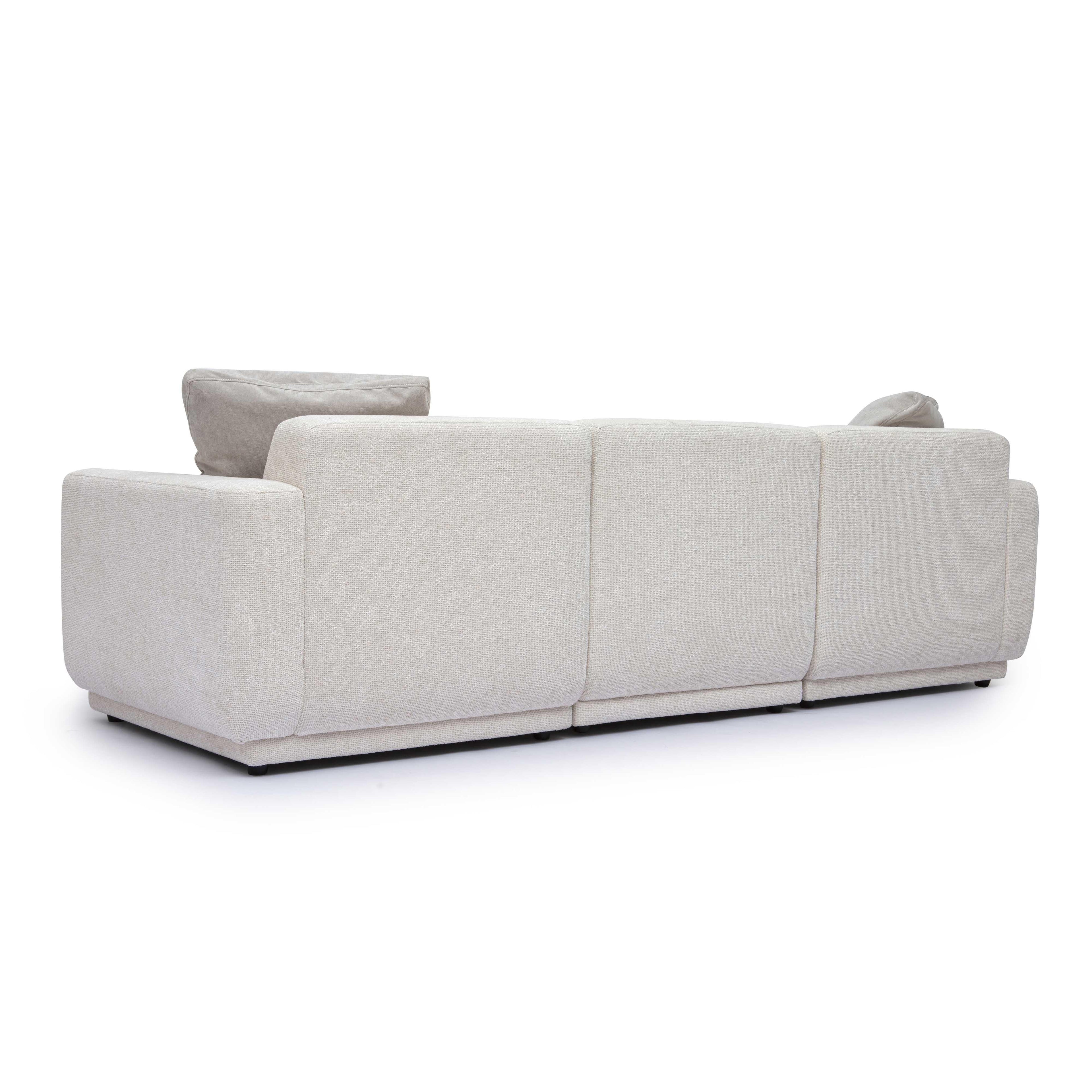Perry 96 Cream Chenille Modular Sofa