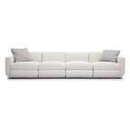 Perry 124 Cream Chenille Modular Long Sofa