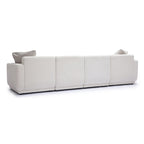 Perry 124 Cream Chenille Modular Long Sofa