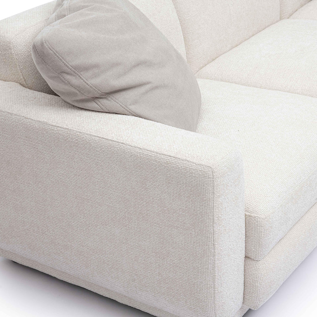 Perry 124 Cream Chenille Modular Long Sofa