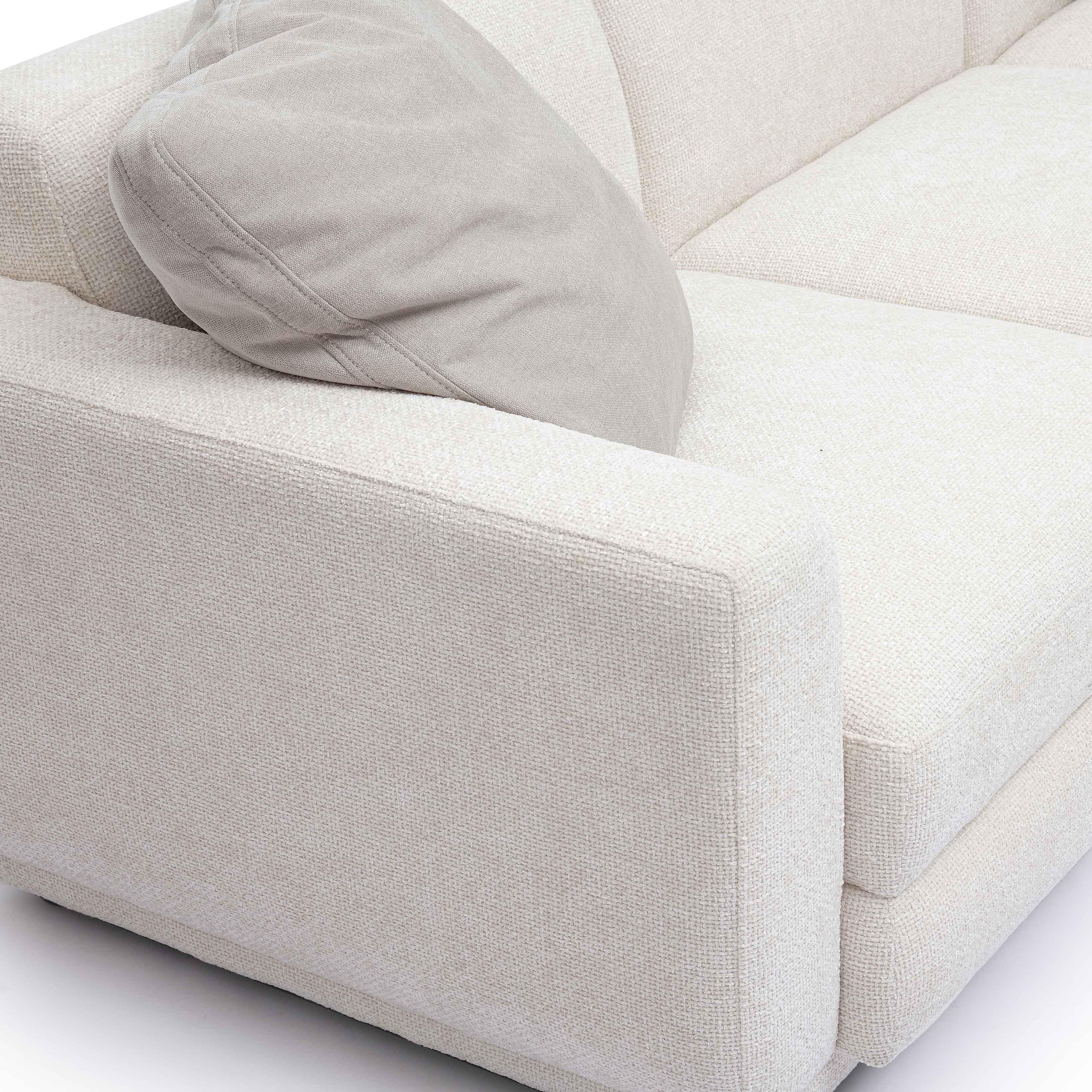Perry 124 Cream Chenille Modular Long Sofa