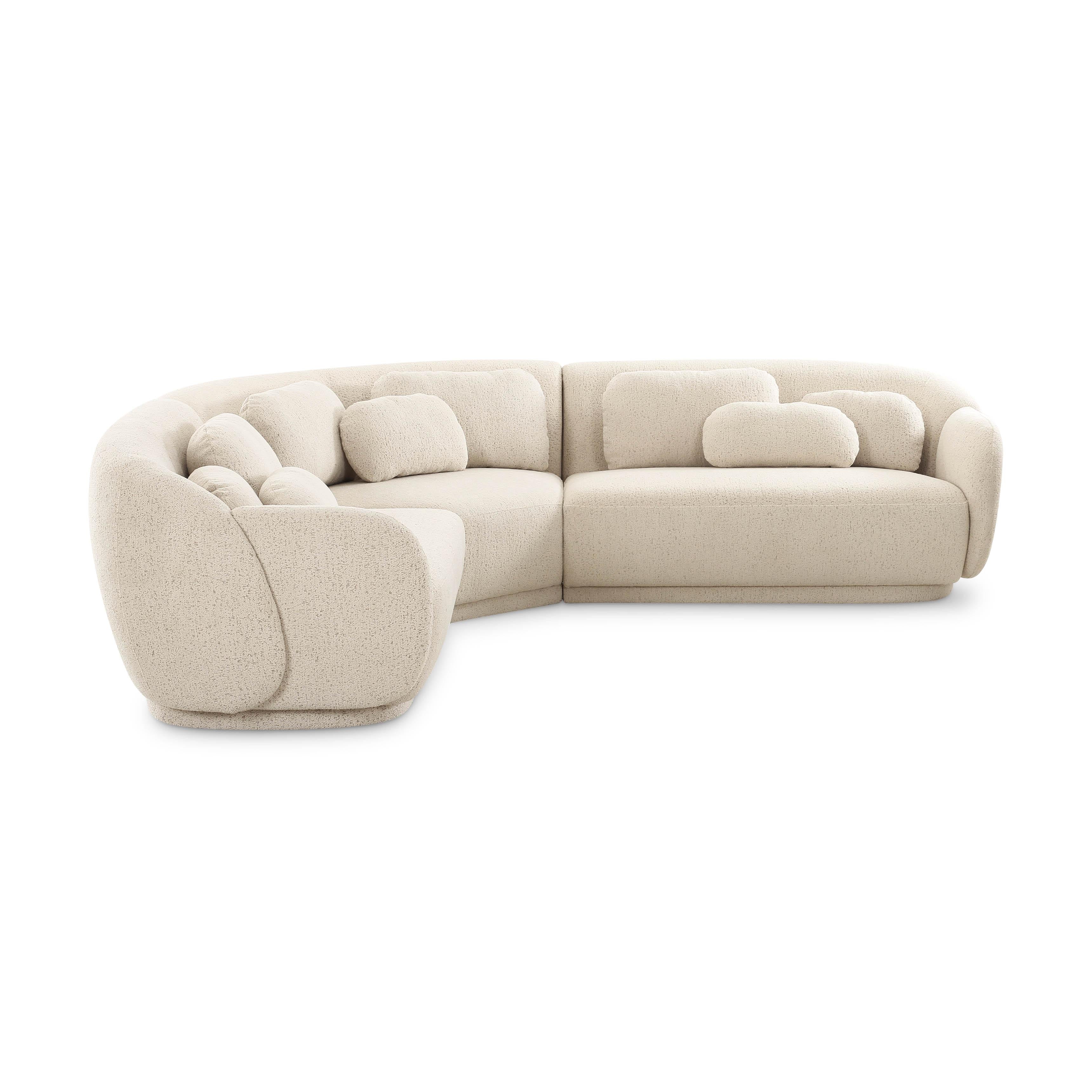 Misty 3-Piece Cream Boucle Modular L-Sectional