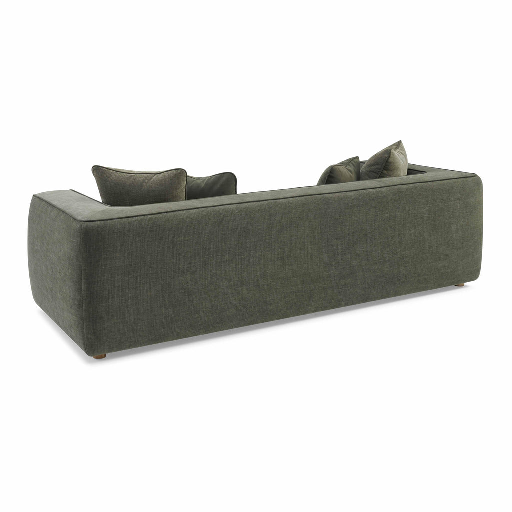 Tristine 96 Olive Green Upcycled Basketweave Sofa